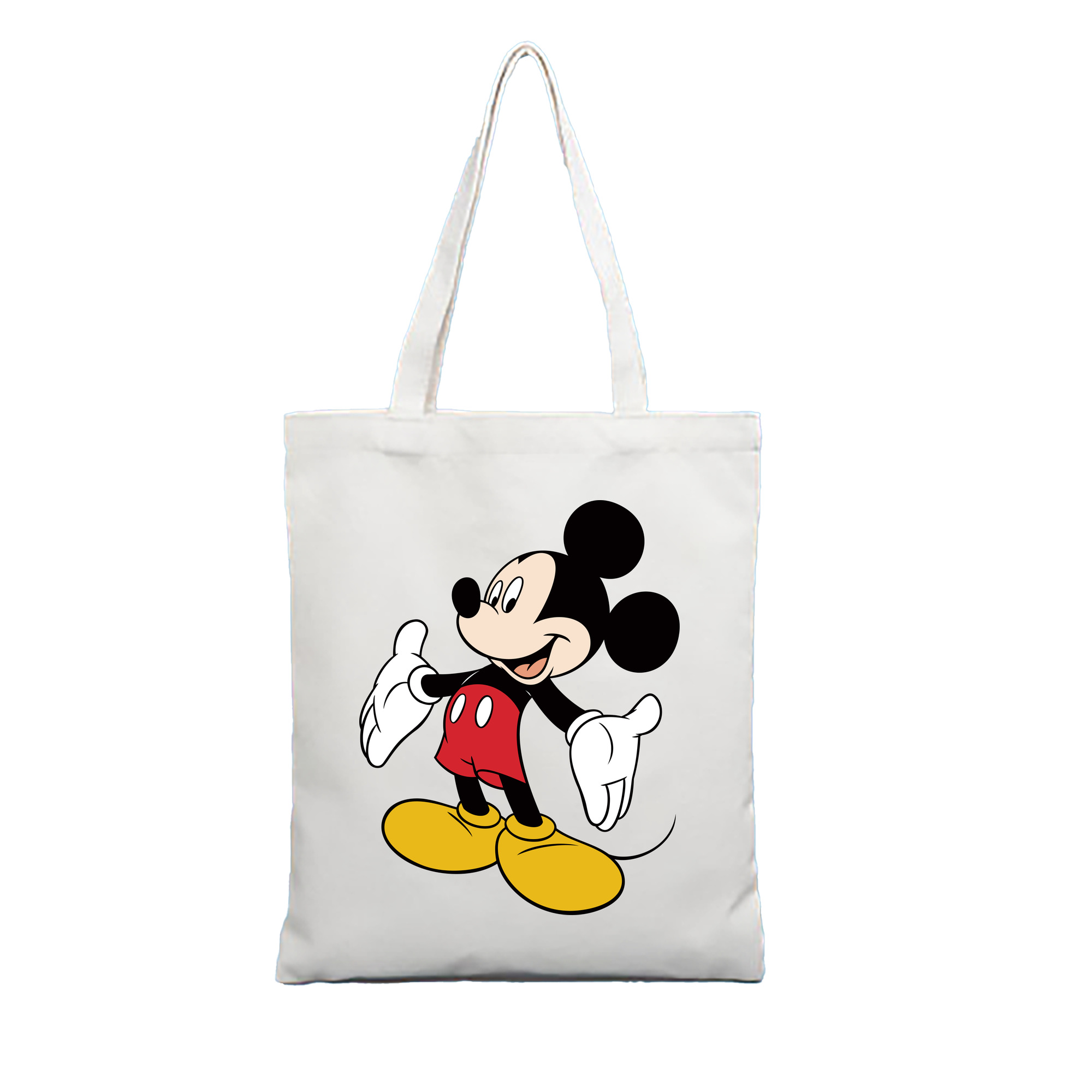 （画像用） ミッキーマウス Mickey Mouse 縦型キャンバス生地手提げバッグ　トートバッグ