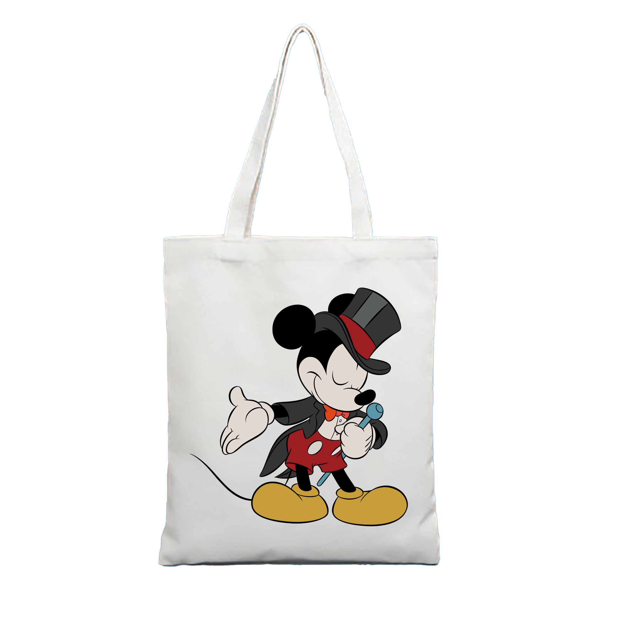 （画像用） ミッキーマウス Mickey Mouse 縦型キャンバス生地手提げバッグ　トートバッグ