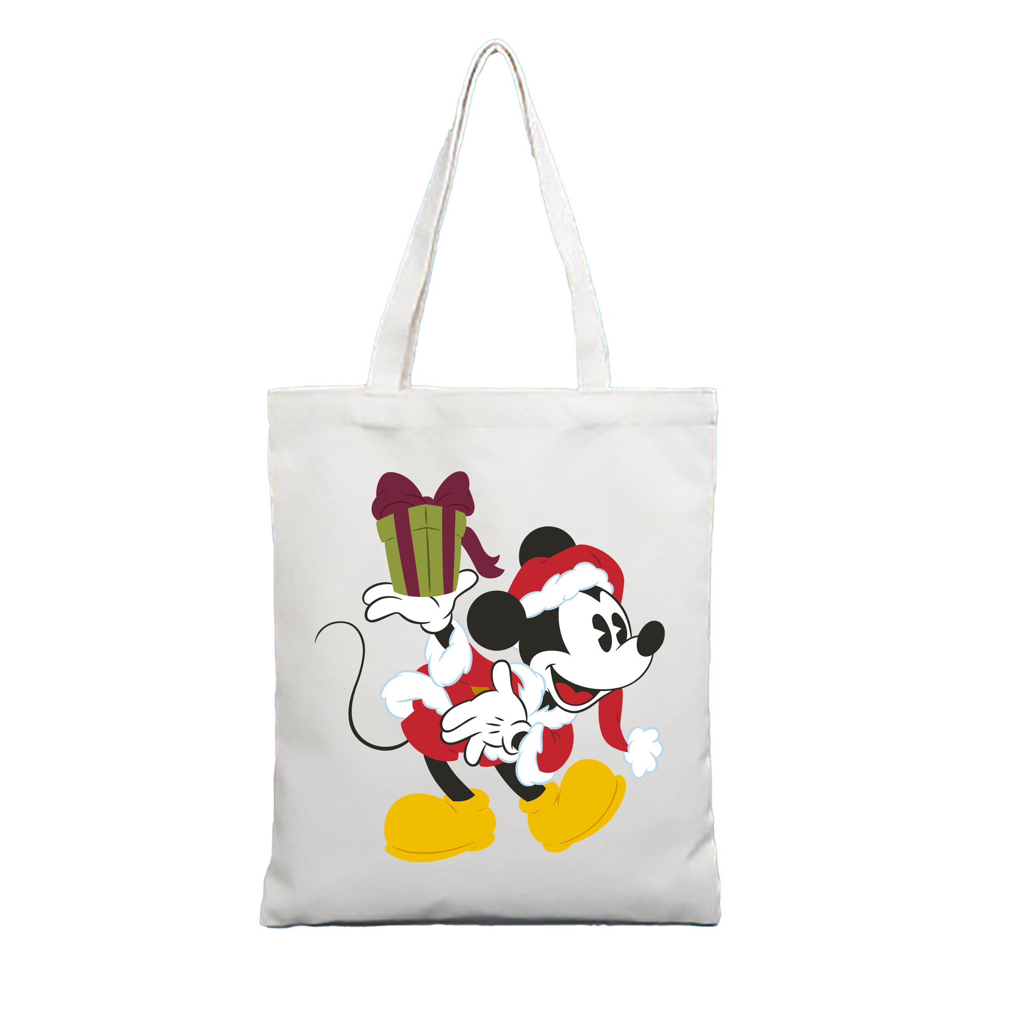 ミッキーマウス Mickey Mouse 縦型キャンバス生地手提げバッグ　トートバッグ