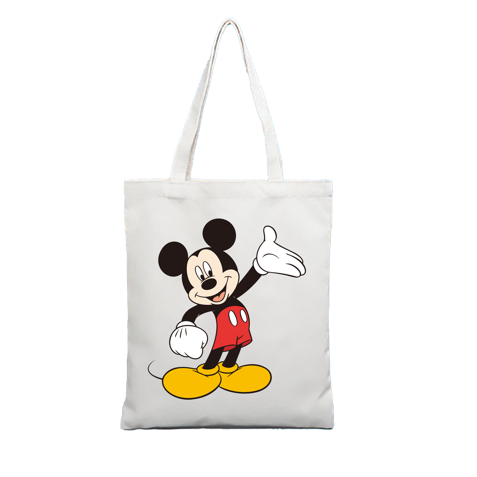 （画像用） ミッキーマウス Mickey Mouse 縦型キャンバス生地手提げバッグ　トートバッグ
