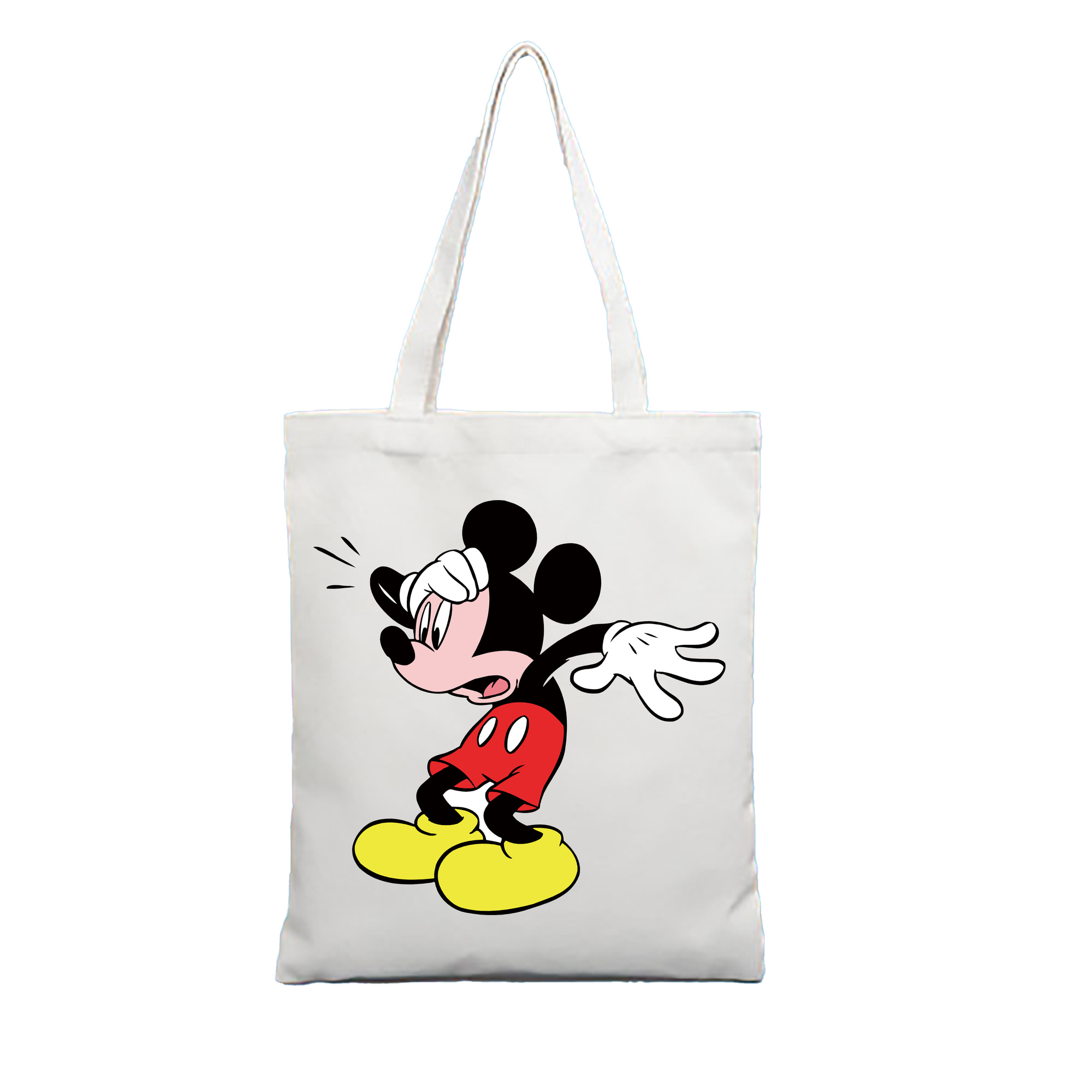 （画像用） ミッキーマウス Mickey Mouse 縦型キャンバス生地手提げバッグ　トートバッグ