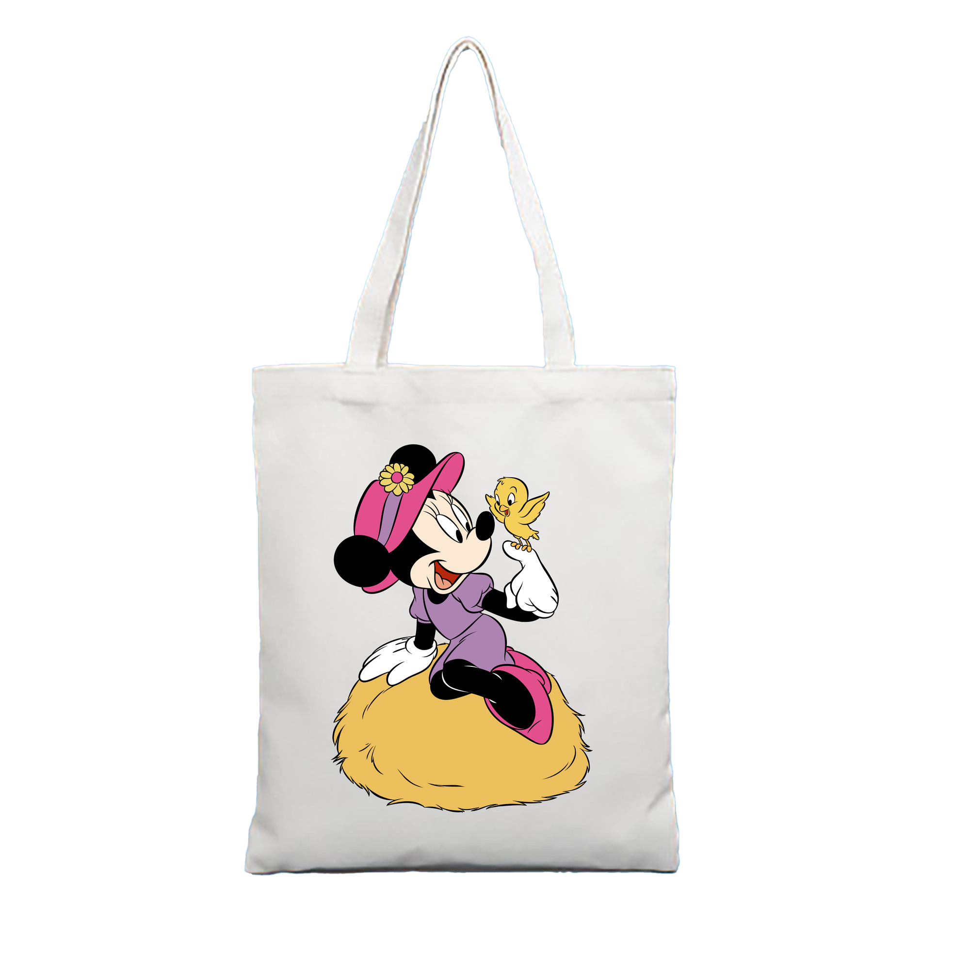 ミッキーマウス Mickey Mouse 縦型キャンバス生地手提げバッグ　トートバッグ