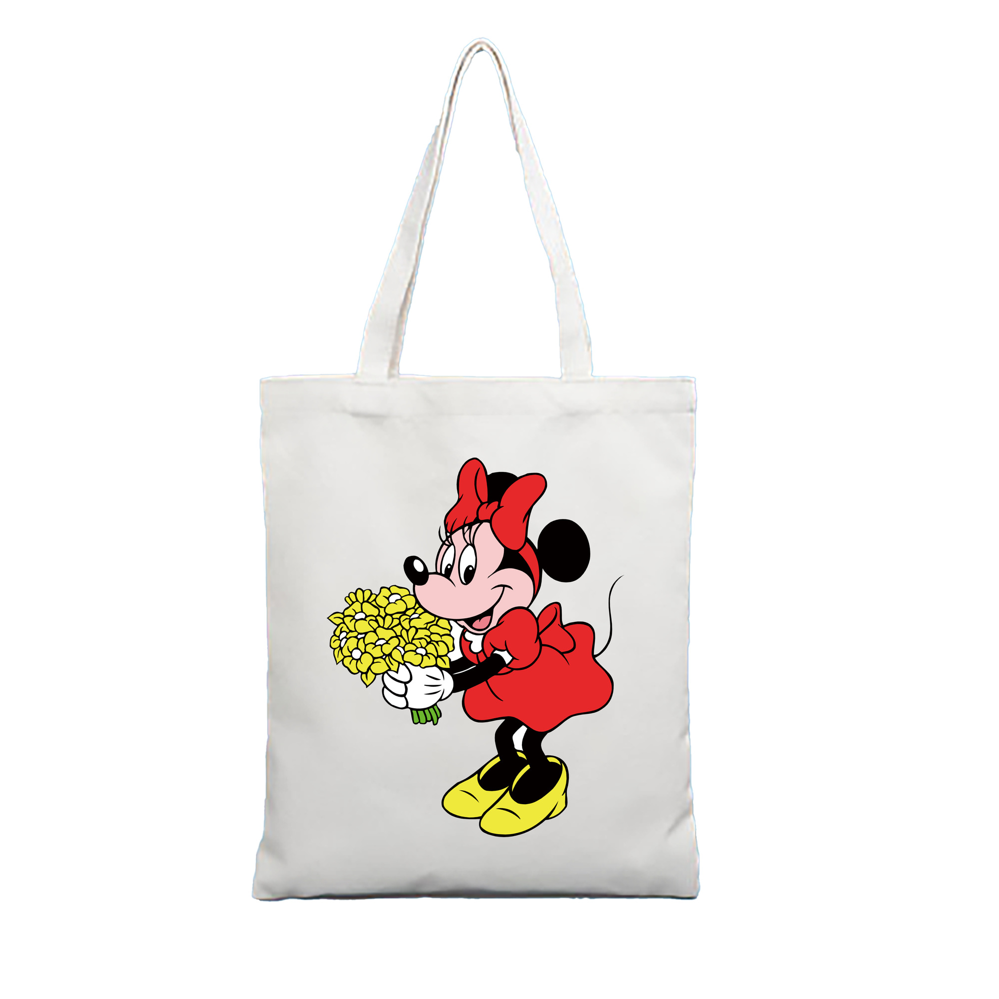 ミッキーマウス Mickey Mouse 縦型キャンバス生地手提げバッグ　トートバッグ