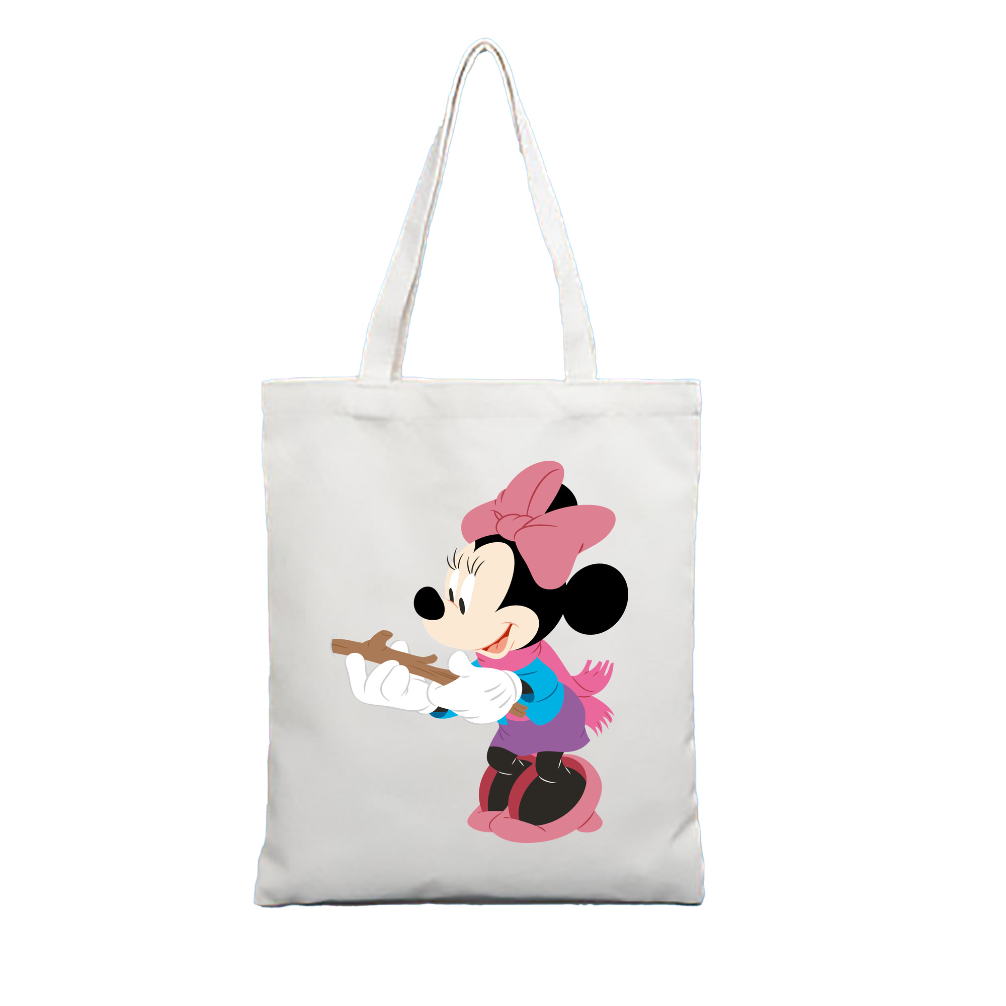 （画像用） ミッキーマウス Mickey Mouse 縦型キャンバス生地手提げバッグ　トートバッグ