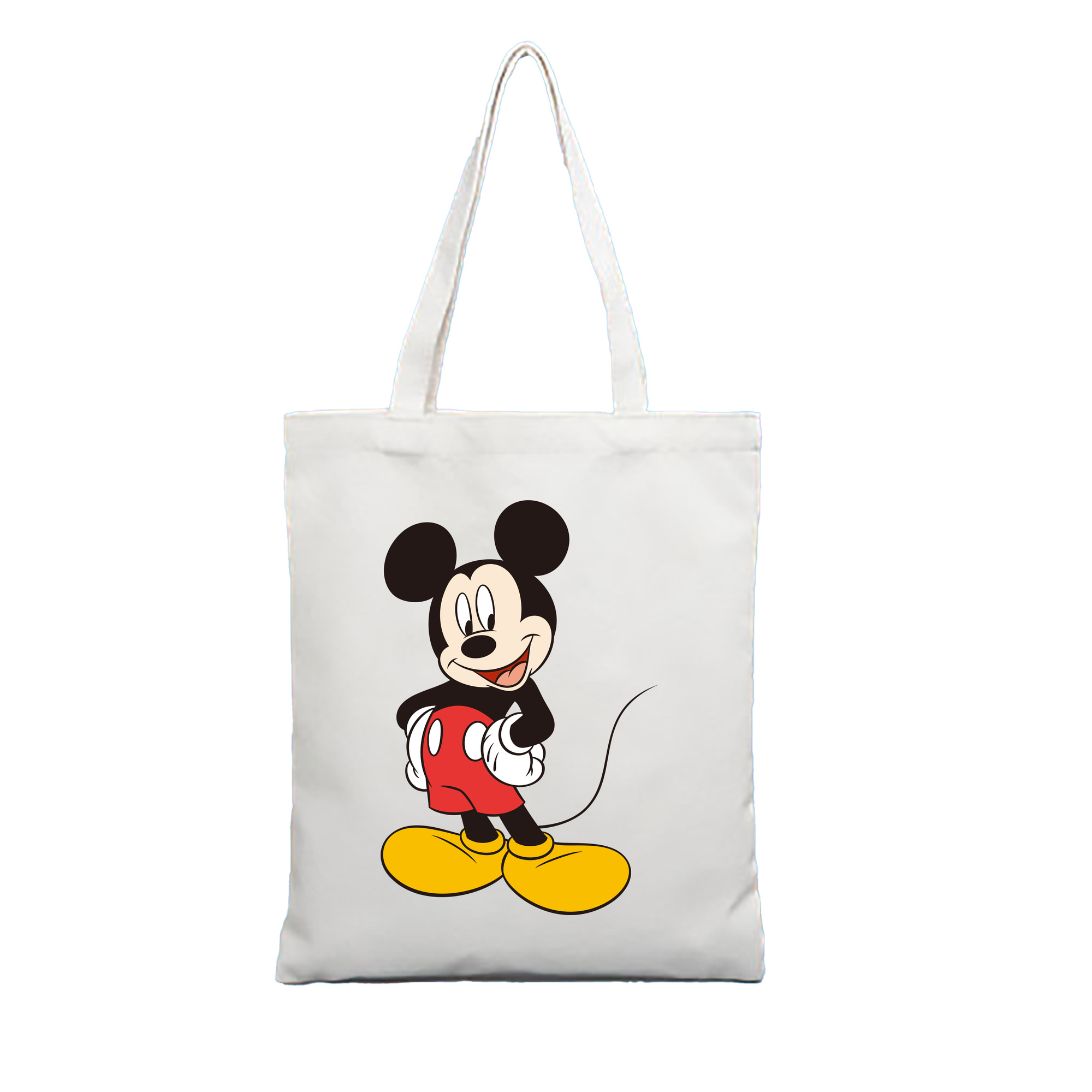 （画像用） ミッキーマウス Mickey Mouse 縦型キャンバス生地手提げバッグ　トートバッグ