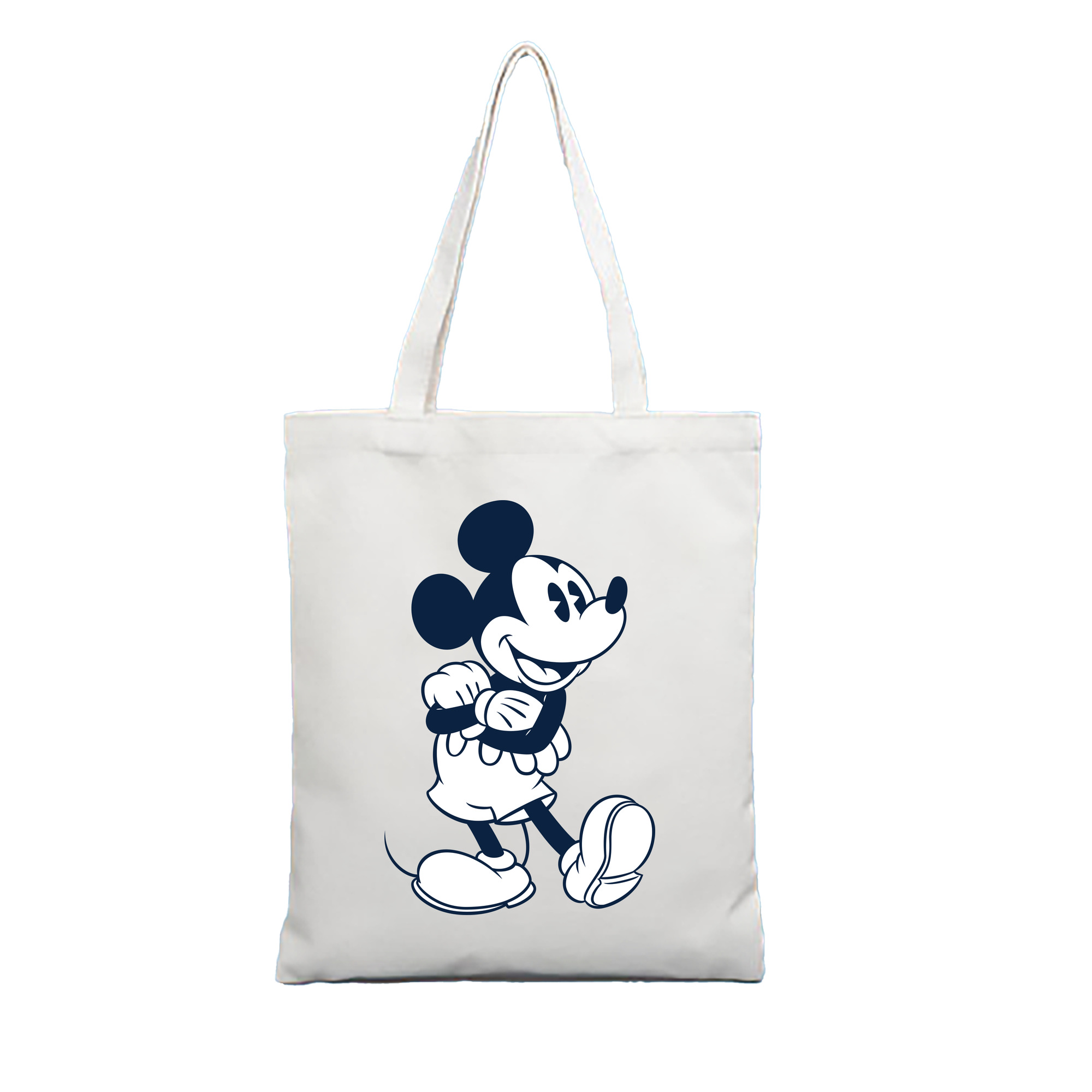 （画像用） ミッキーマウス Mickey Mouse 縦型キャンバス生地手提げバッグ　トートバッグ