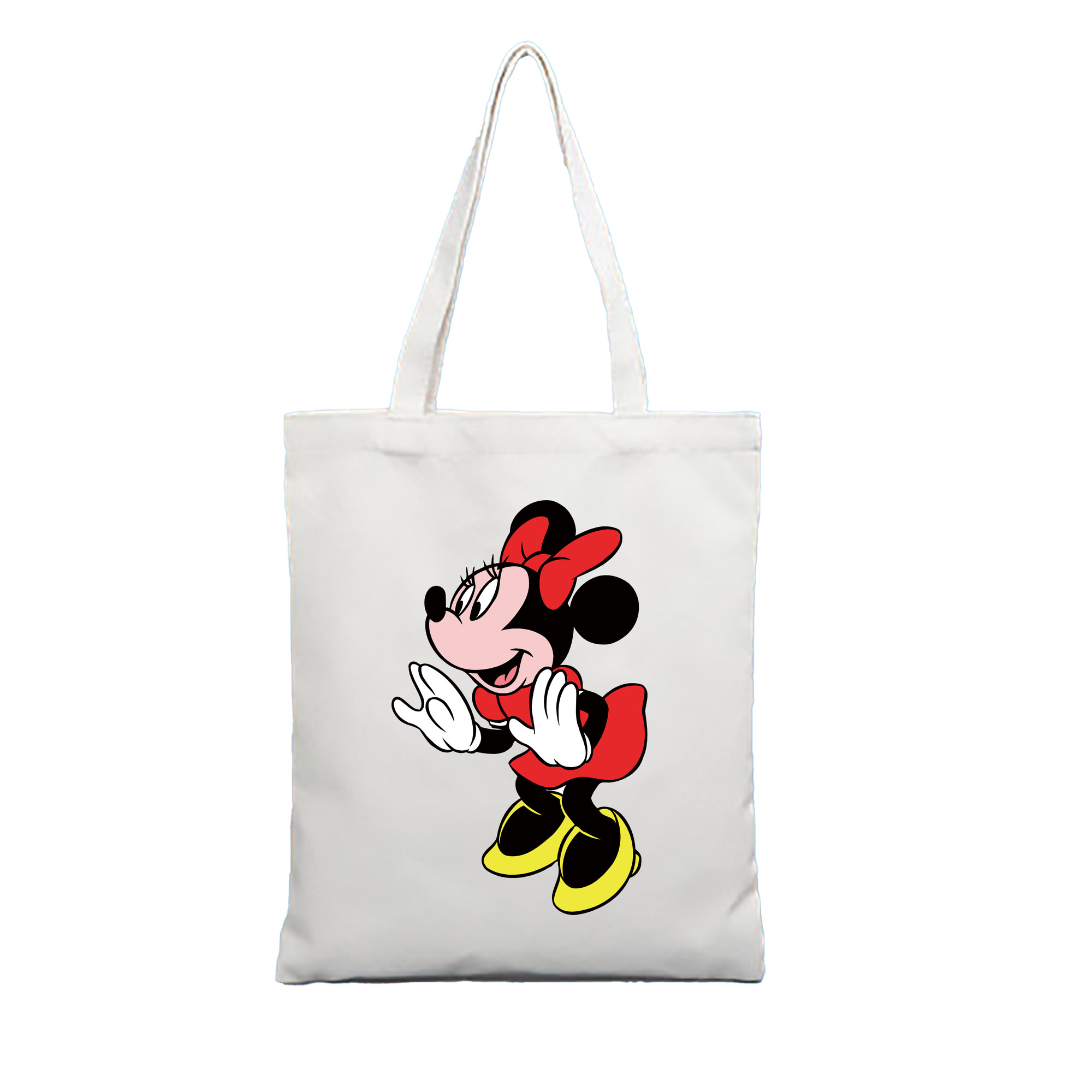 （画像用） ミッキーマウス Mickey Mouse 縦型キャンバス生地手提げバッグ　トートバッグ