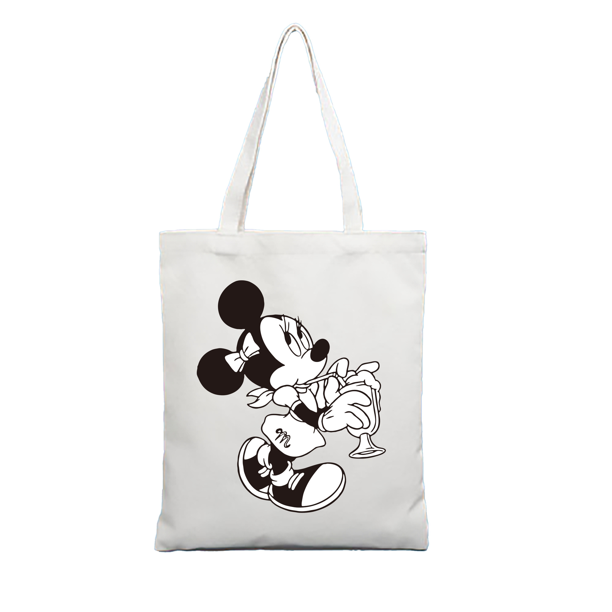 （画像用） ミッキーマウス Mickey Mouse 縦型キャンバス生地手提げバッグ　トートバッグ