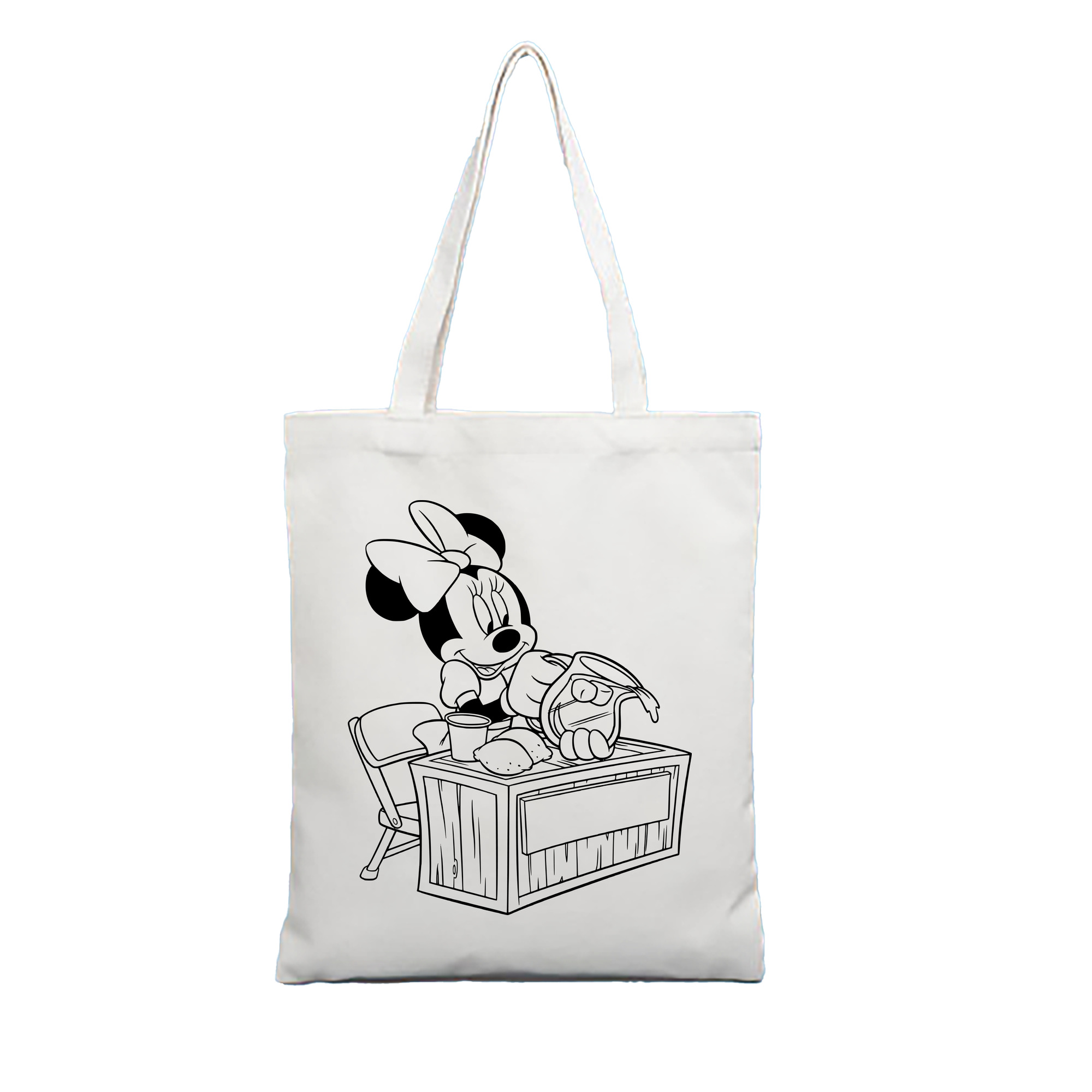 （画像用） ミッキーマウス Mickey Mouse 縦型キャンバス生地手提げバッグ　トートバッグ