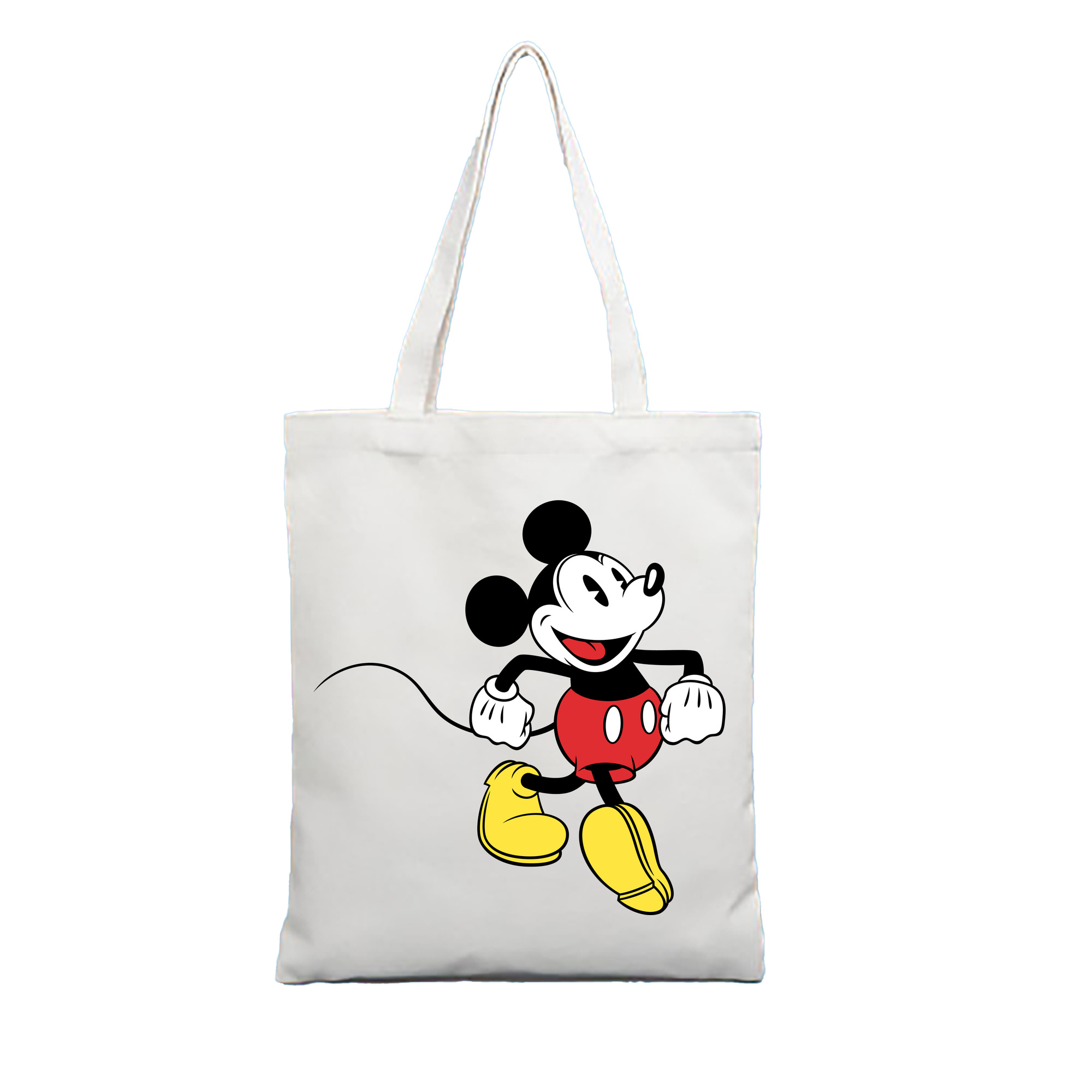 （画像用） ミッキーマウス Mickey Mouse 縦型キャンバス生地手提げバッグ　トートバッグ
