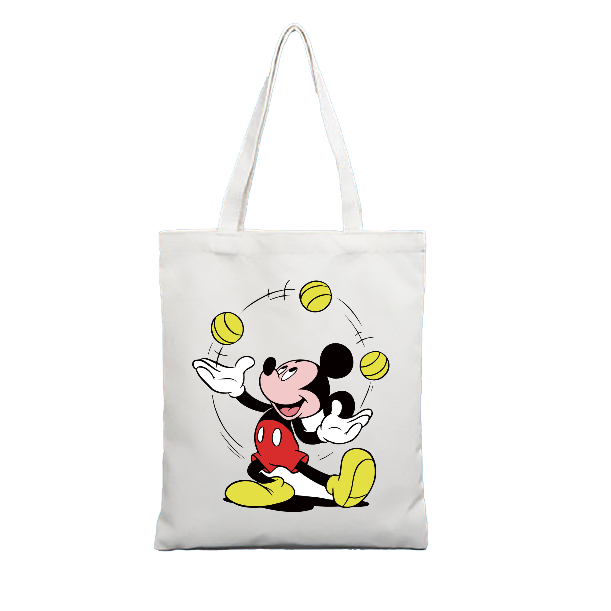 （画像用） ミッキーマウス Mickey Mouse 縦型キャンバス生地手提げバッグ　トートバッグ