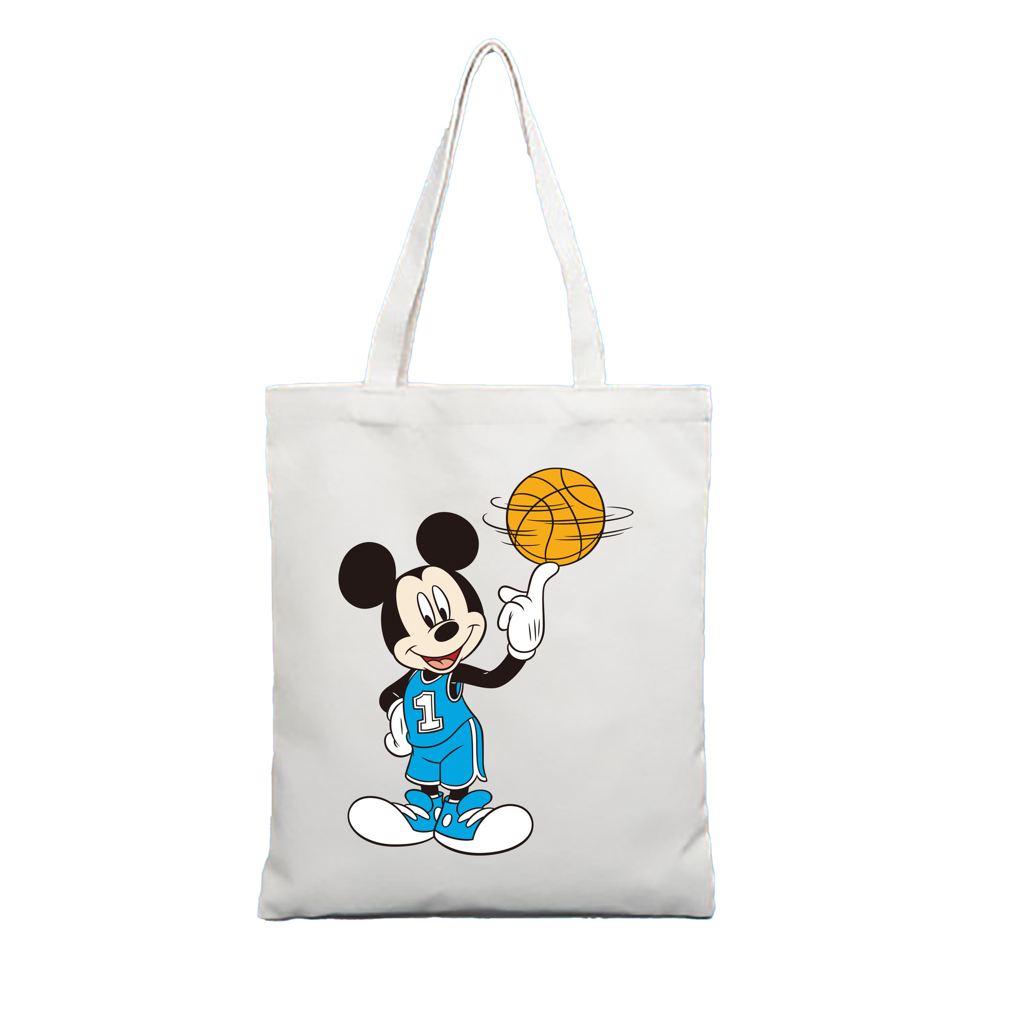 （画像用） ミッキーマウス Mickey Mouse 縦型キャンバス生地手提げバッグ　トートバッグ