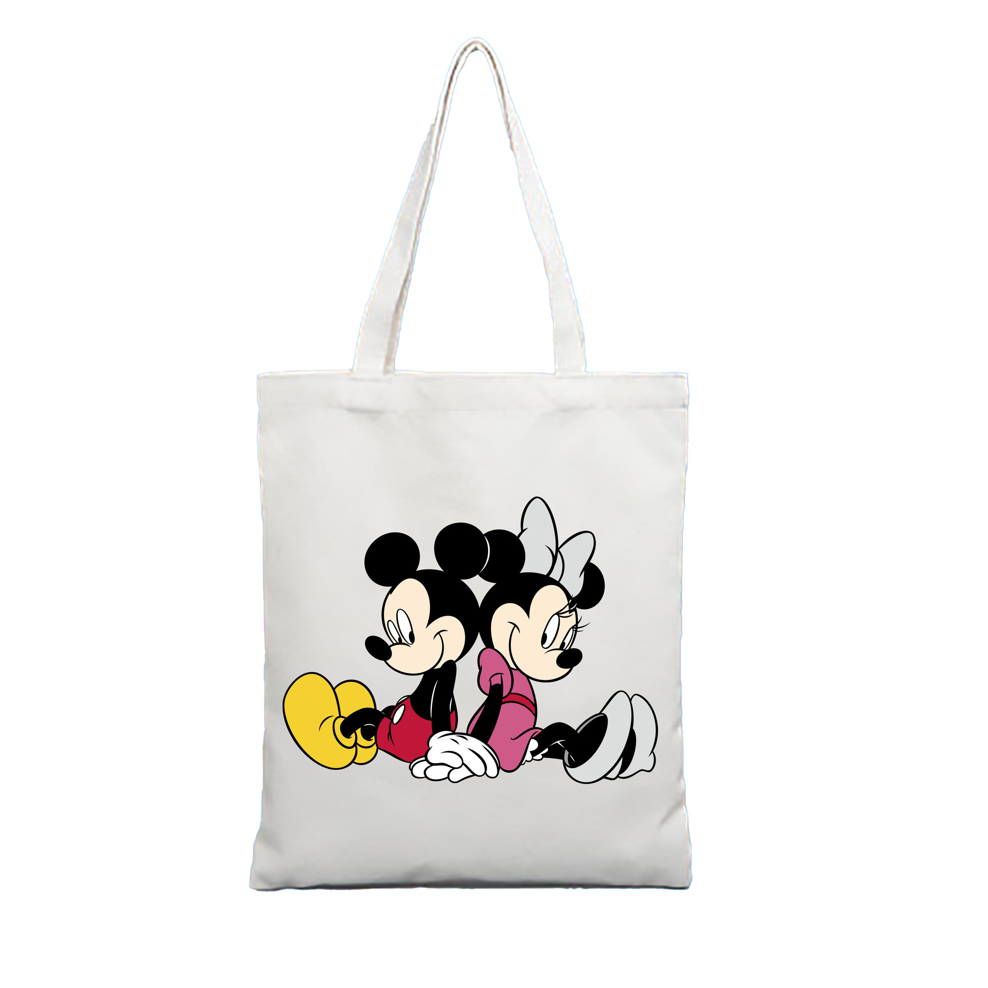 （画像用） ミッキーマウス Mickey Mouse 縦型キャンバス生地手提げバッグ　トートバッグ