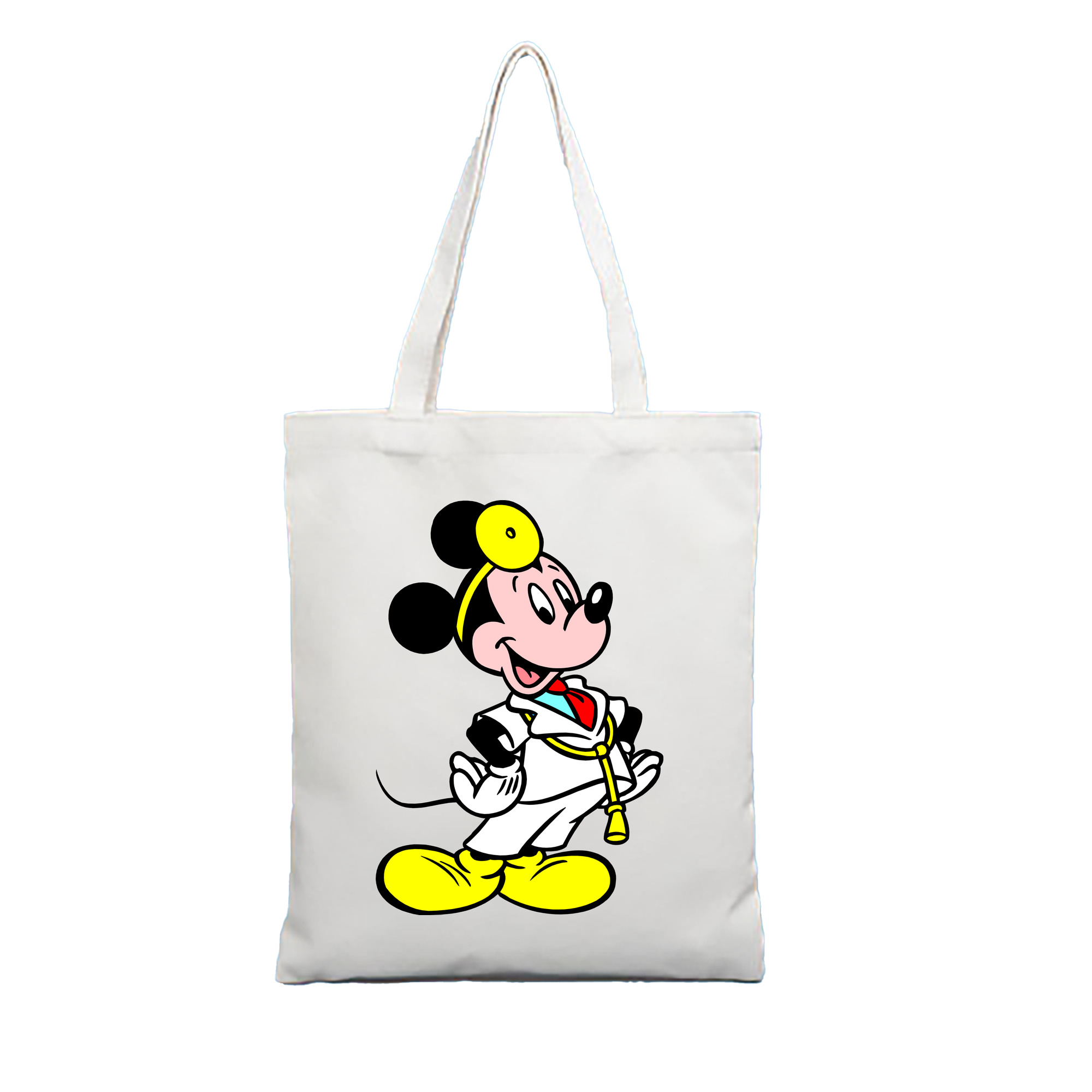 （画像用） ミッキーマウス Mickey Mouse 縦型キャンバス生地手提げバッグ　トートバッグ