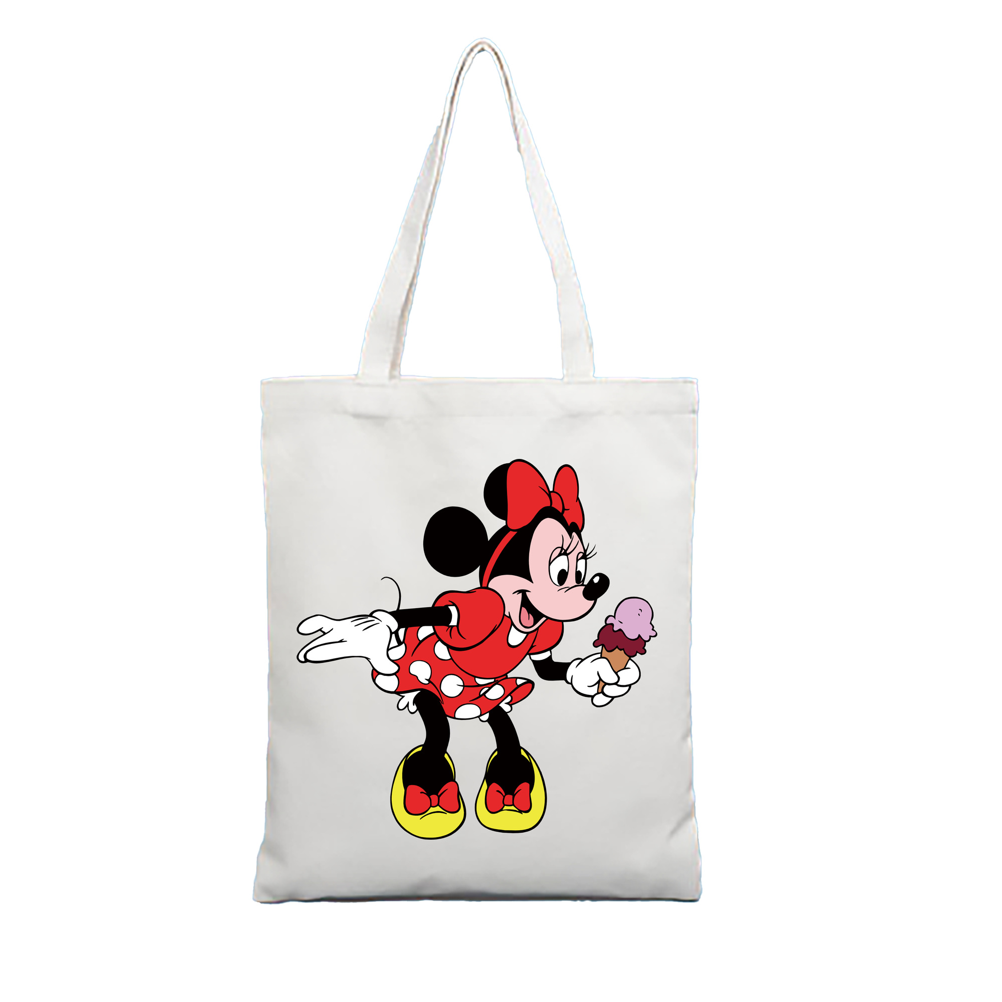 （画像用） ミッキーマウス Mickey Mouse 縦型キャンバス生地手提げバッグ　トートバッグ