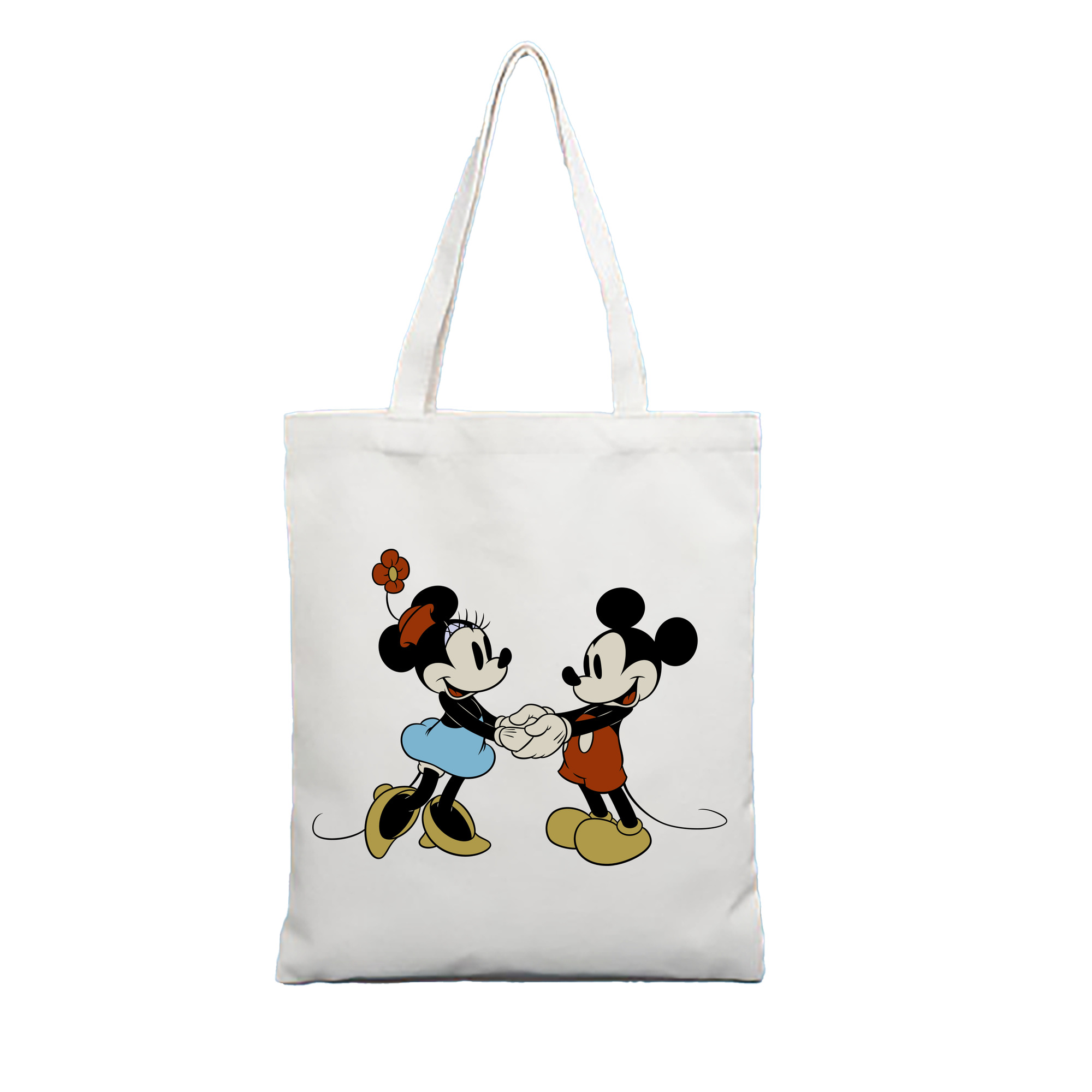 （画像用） ミッキーマウス Mickey Mouse 縦型キャンバス生地手提げバッグ　トートバッグ