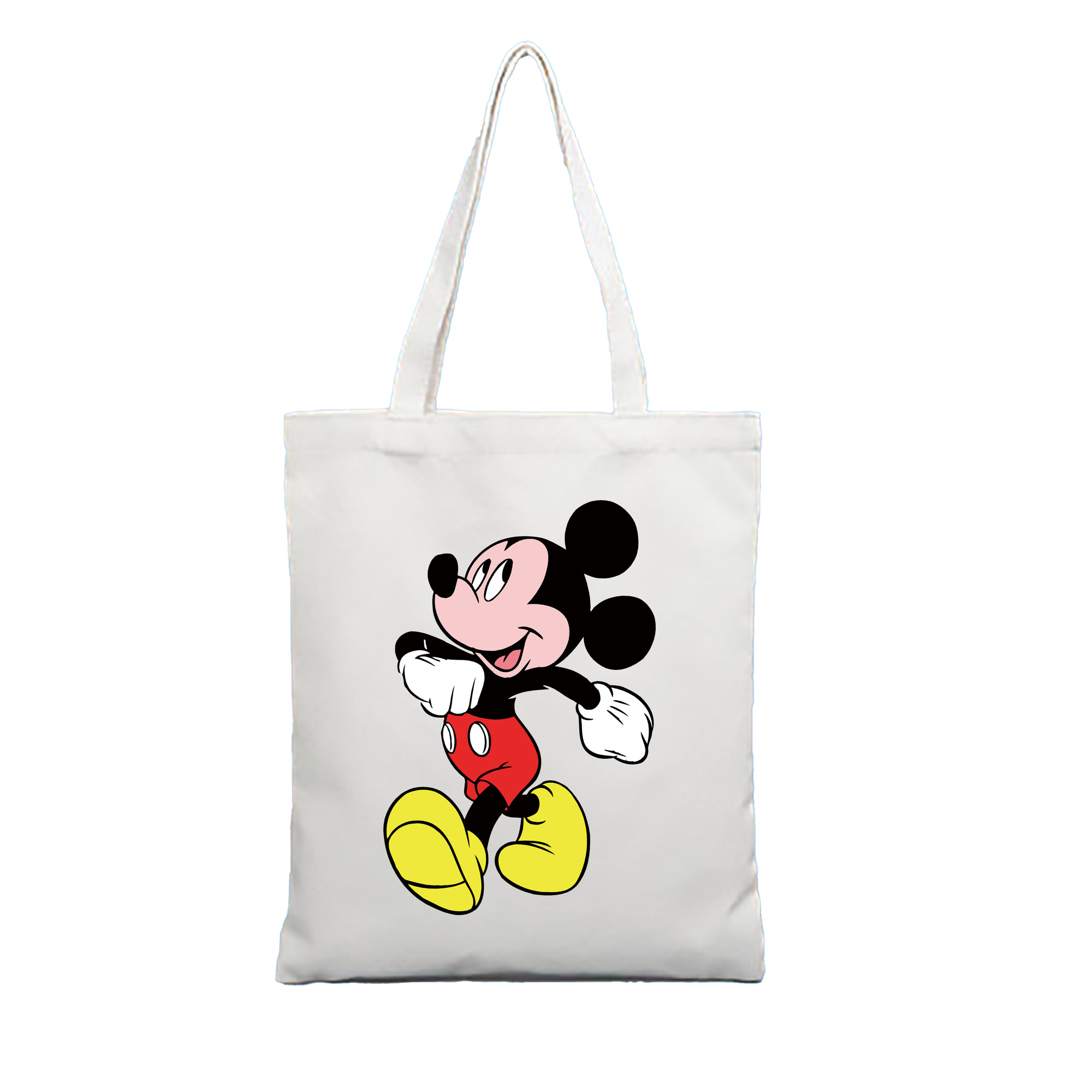 （画像用） ミッキーマウス Mickey Mouse 縦型キャンバス生地手提げバッグ　トートバッグ
