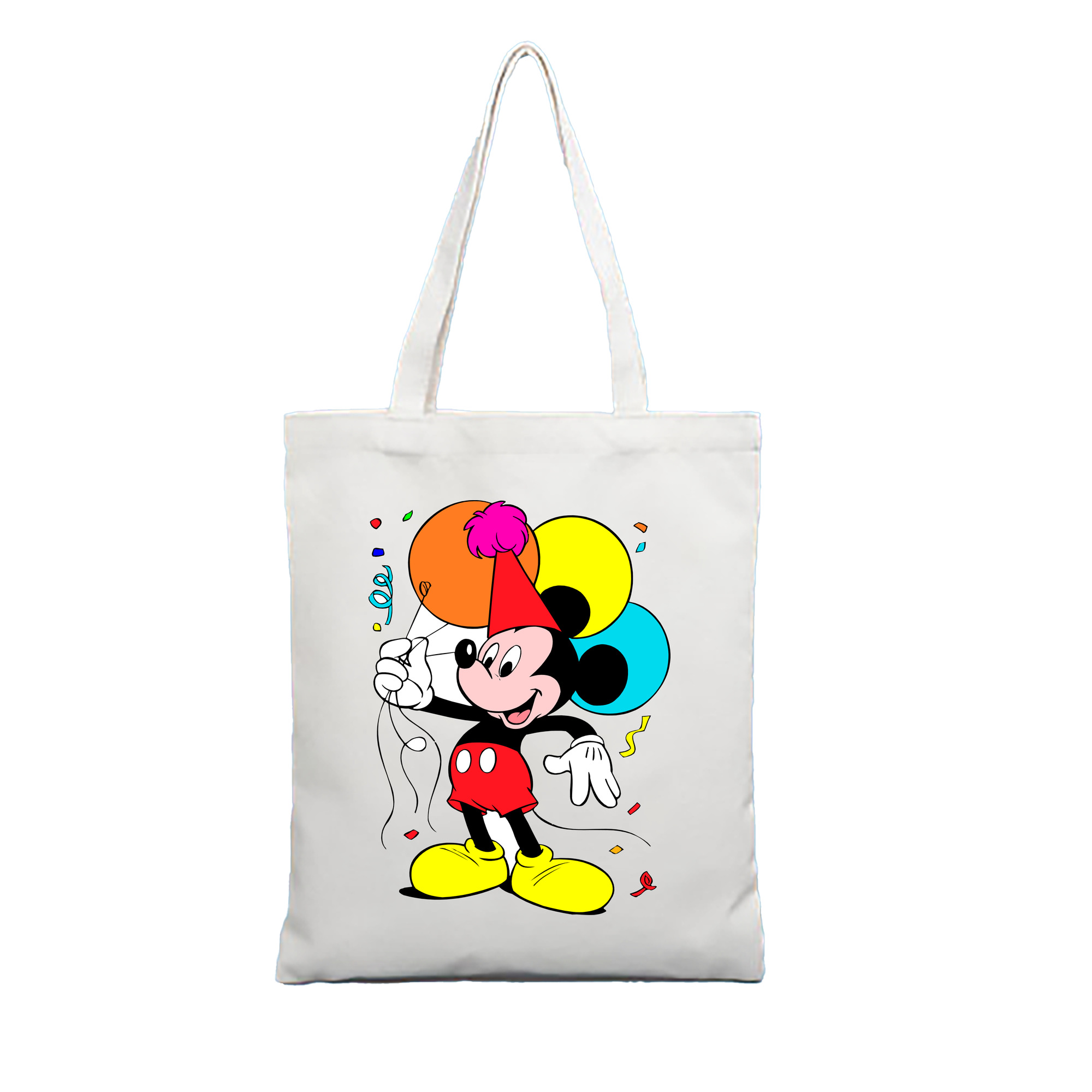 （画像用） ミッキーマウス Mickey Mouse 縦型キャンバス生地手提げバッグ　トートバッグ