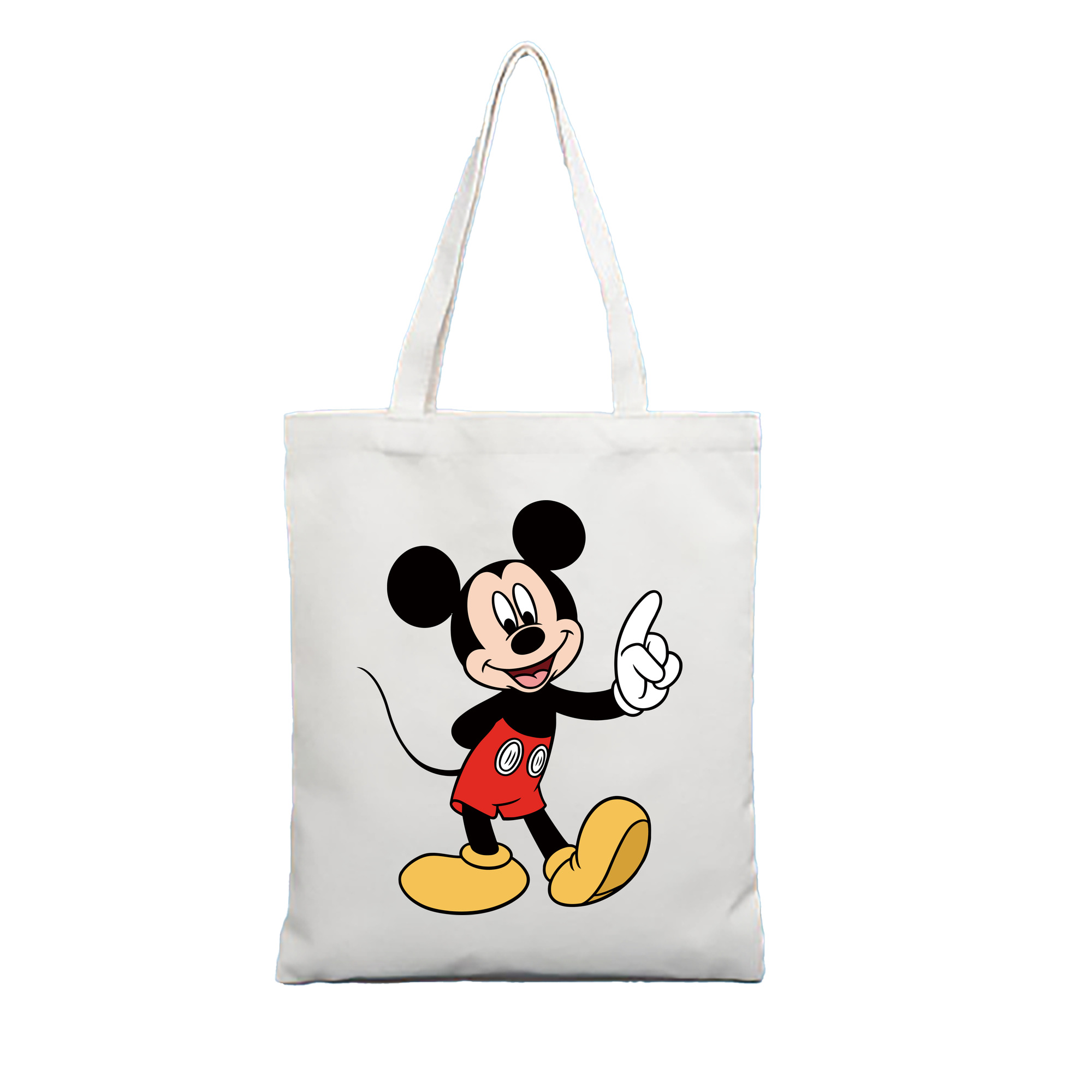 （画像用） ミッキーマウス Mickey Mouse 縦型キャンバス生地手提げバッグ　トートバッグ