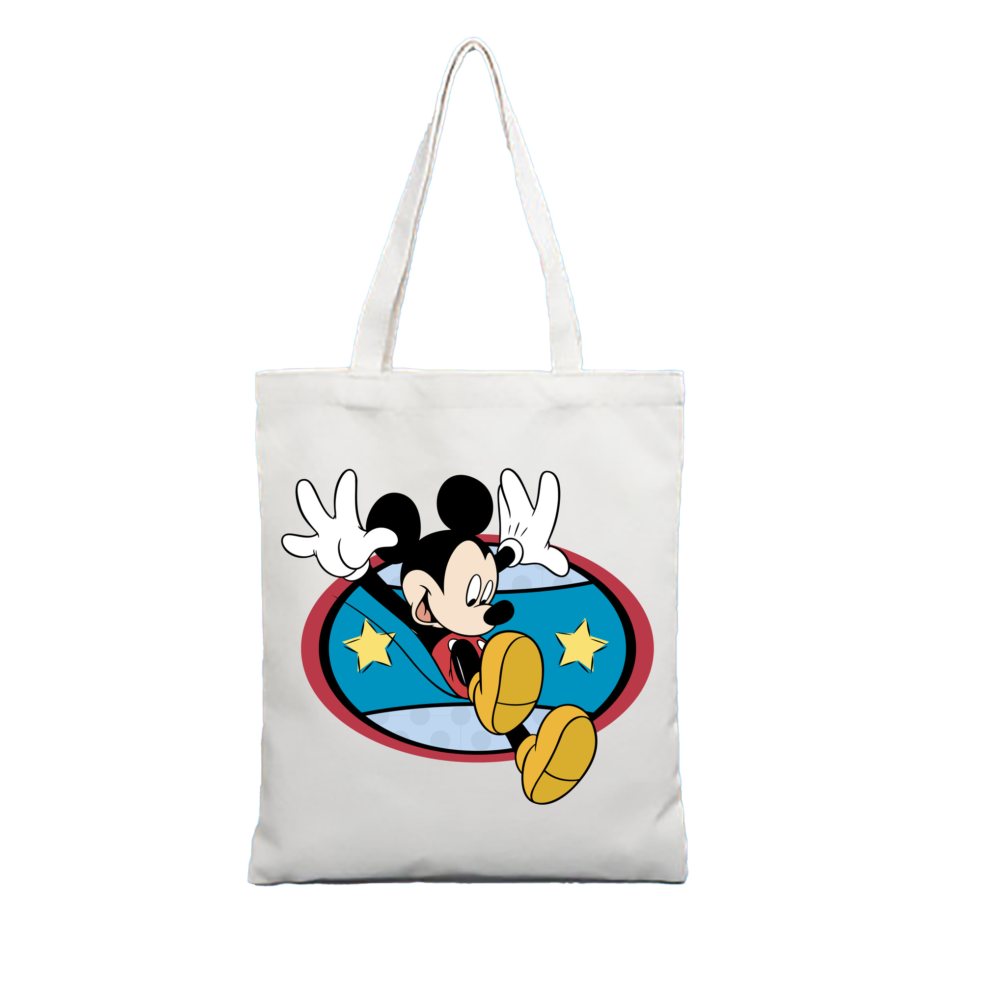 （画像用） ミッキーマウス Mickey Mouse 縦型キャンバス生地手提げバッグ　トートバッグ