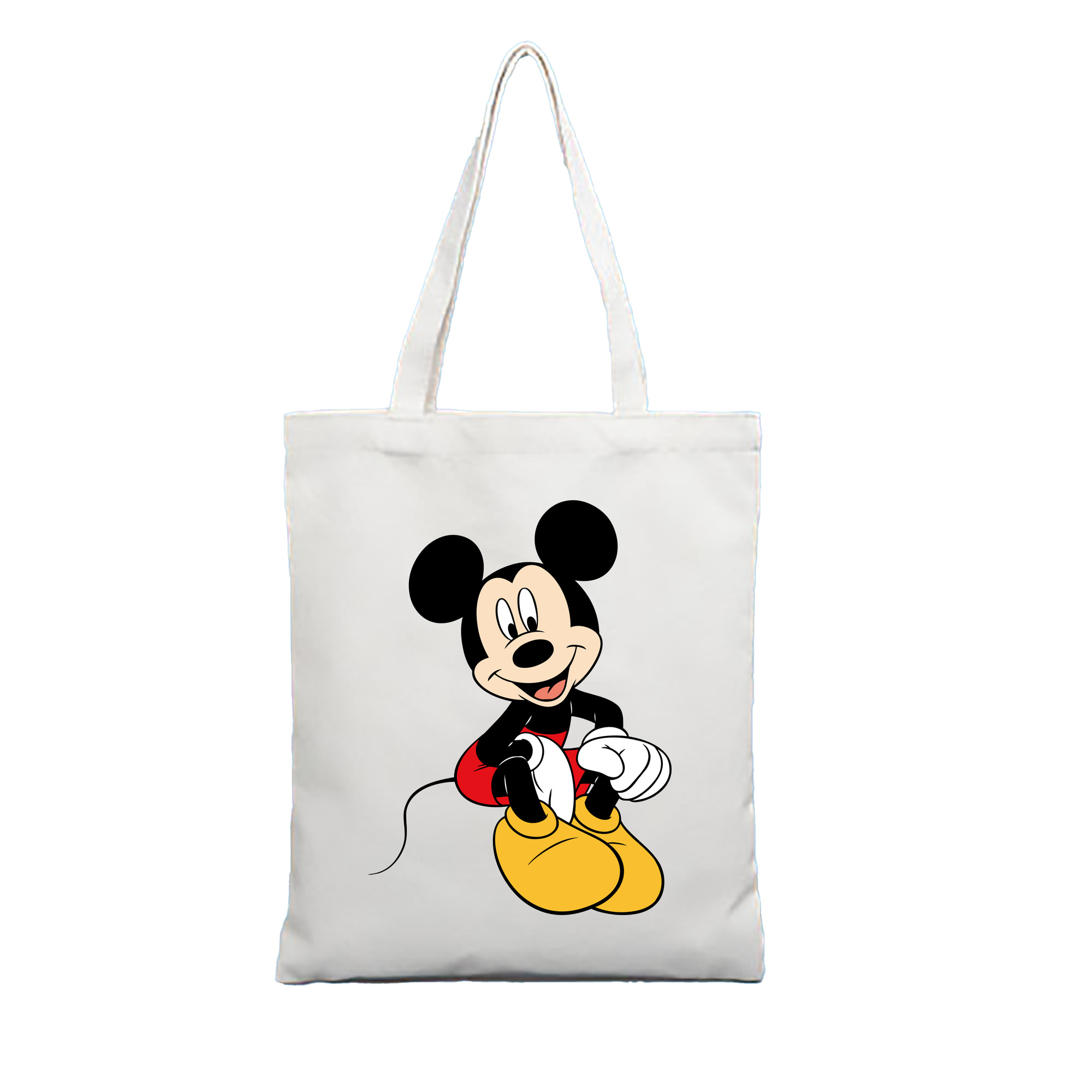 （画像用） ミッキーマウス Mickey Mouse 縦型キャンバス生地手提げバッグ　トートバッグ