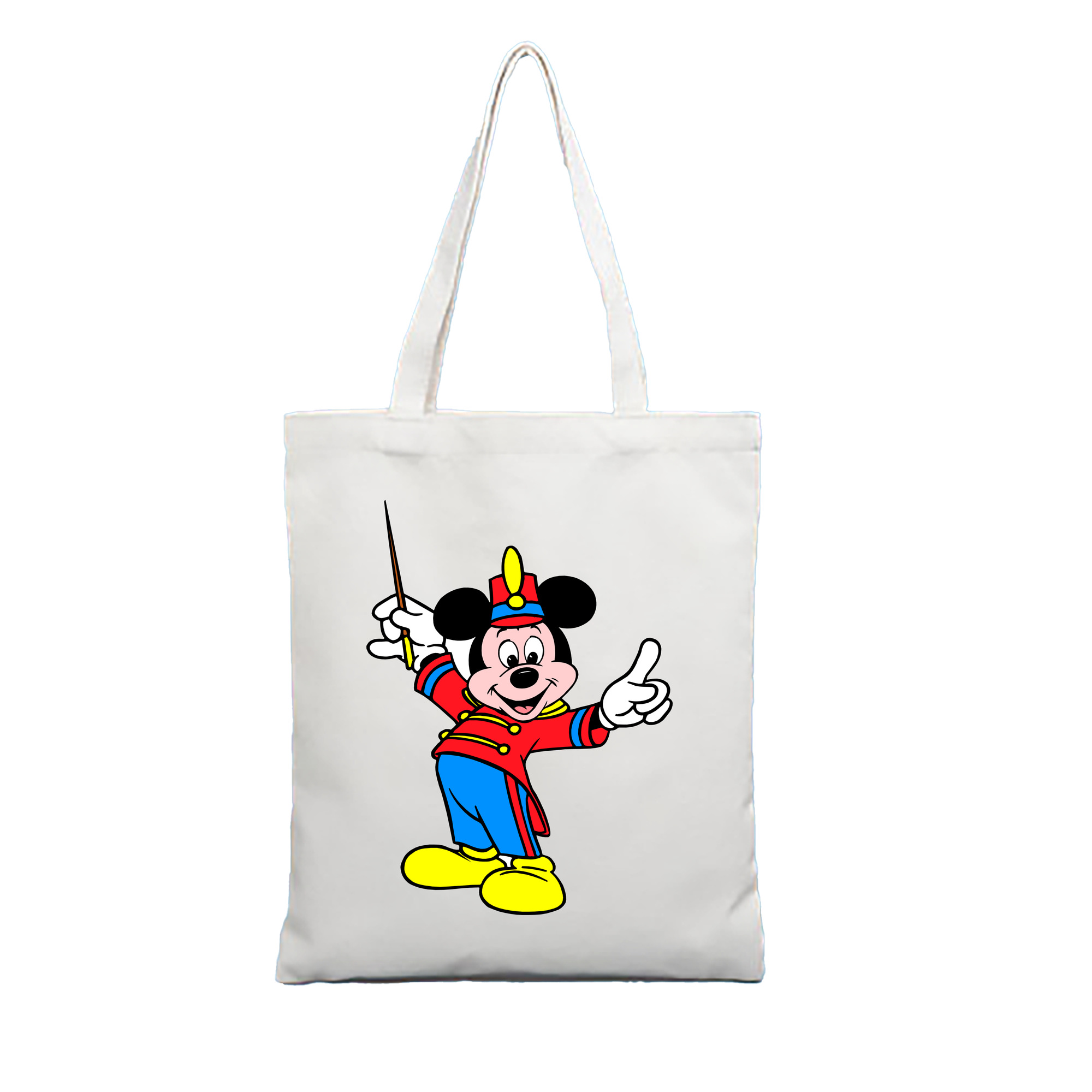 （画像用） ミッキーマウス Mickey Mouse 縦型キャンバス生地手提げバッグ　トートバッグ