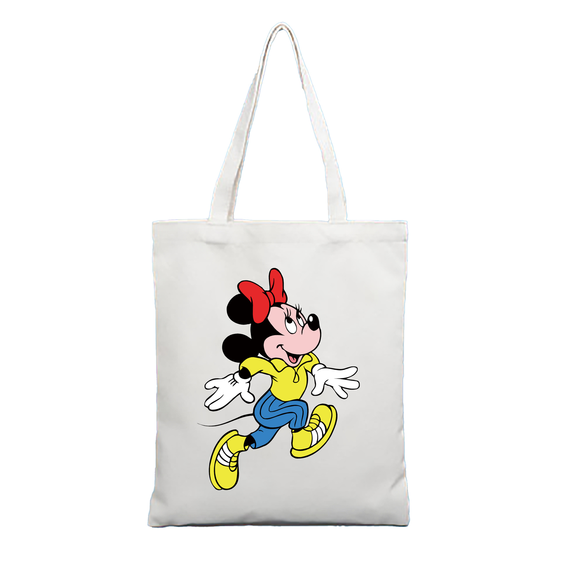 （画像用） ミッキーマウス Mickey Mouse 縦型キャンバス生地手提げバッグ　トートバッグ