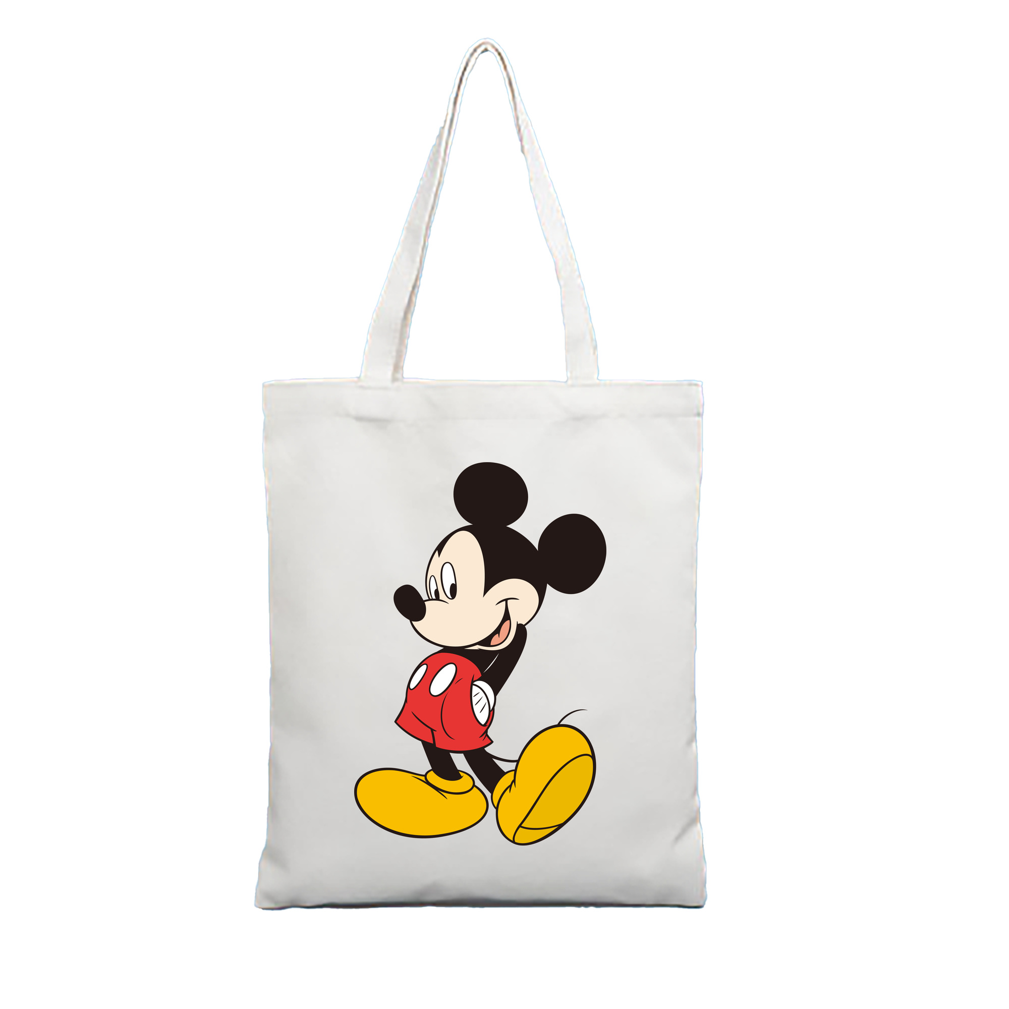 （画像用） ミッキーマウス Mickey Mouse 縦型キャンバス生地手提げバッグ　トートバッグ