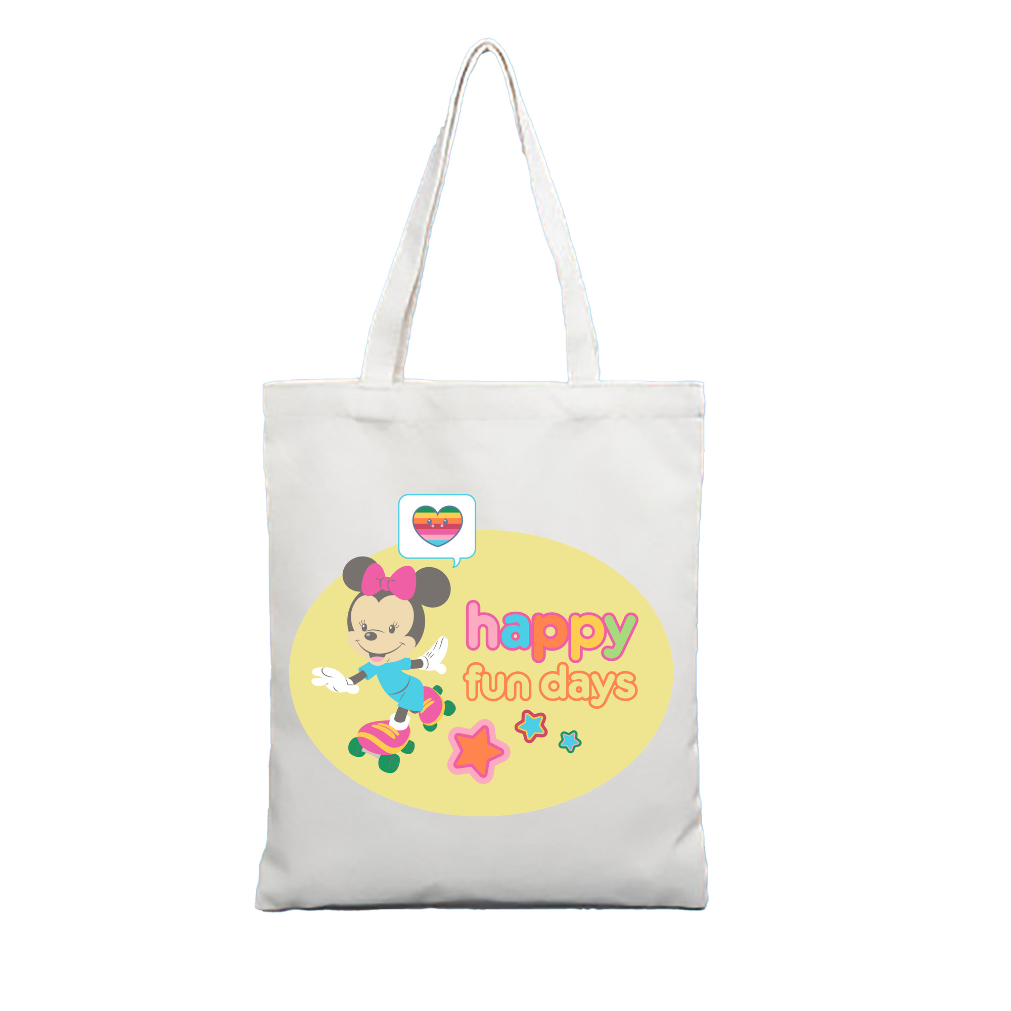 （画像用） ミッキーマウス Mickey Mouse 縦型キャンバス生地手提げバッグ　トートバッグ