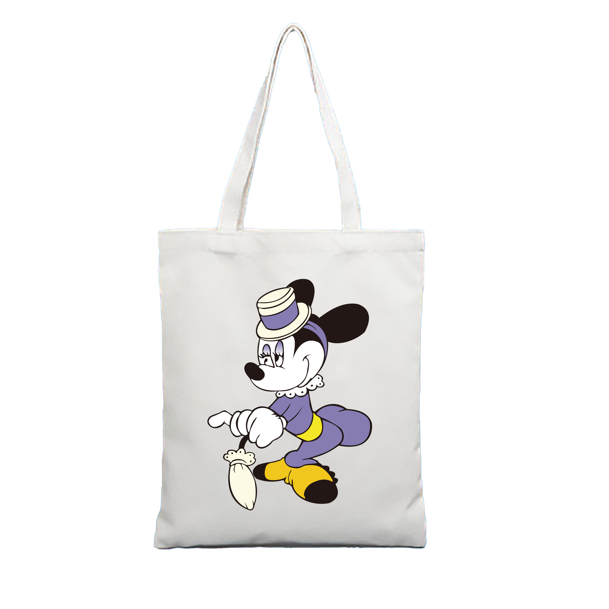 （画像用） ミッキーマウス Mickey Mouse 縦型キャンバス生地手提げバッグ　トートバッグ