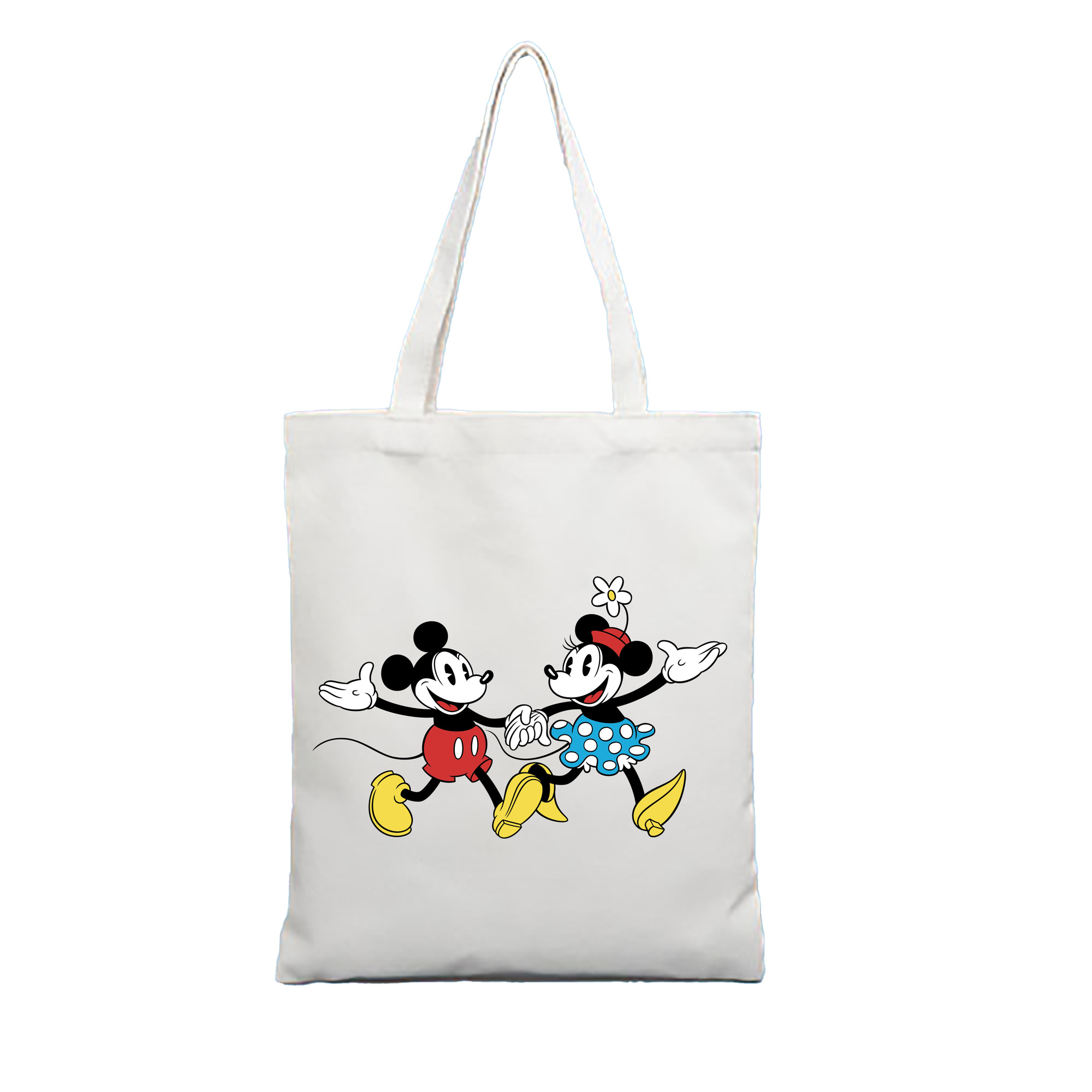 （画像用） ミッキーマウス Mickey Mouse 縦型キャンバス生地手提げバッグ　トートバッグ