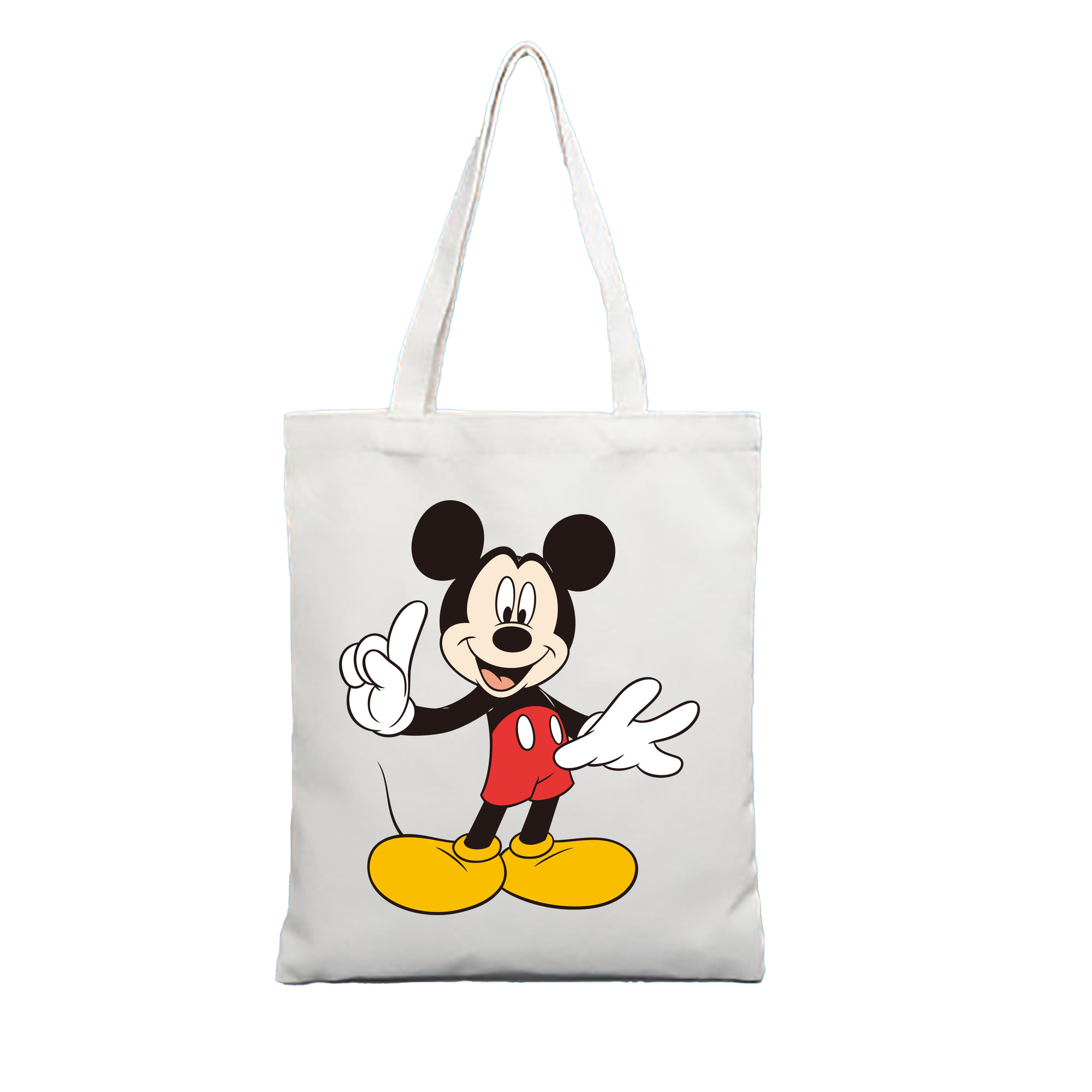 （画像用） ミッキーマウス Mickey Mouse 縦型キャンバス生地手提げバッグ　トートバッグ