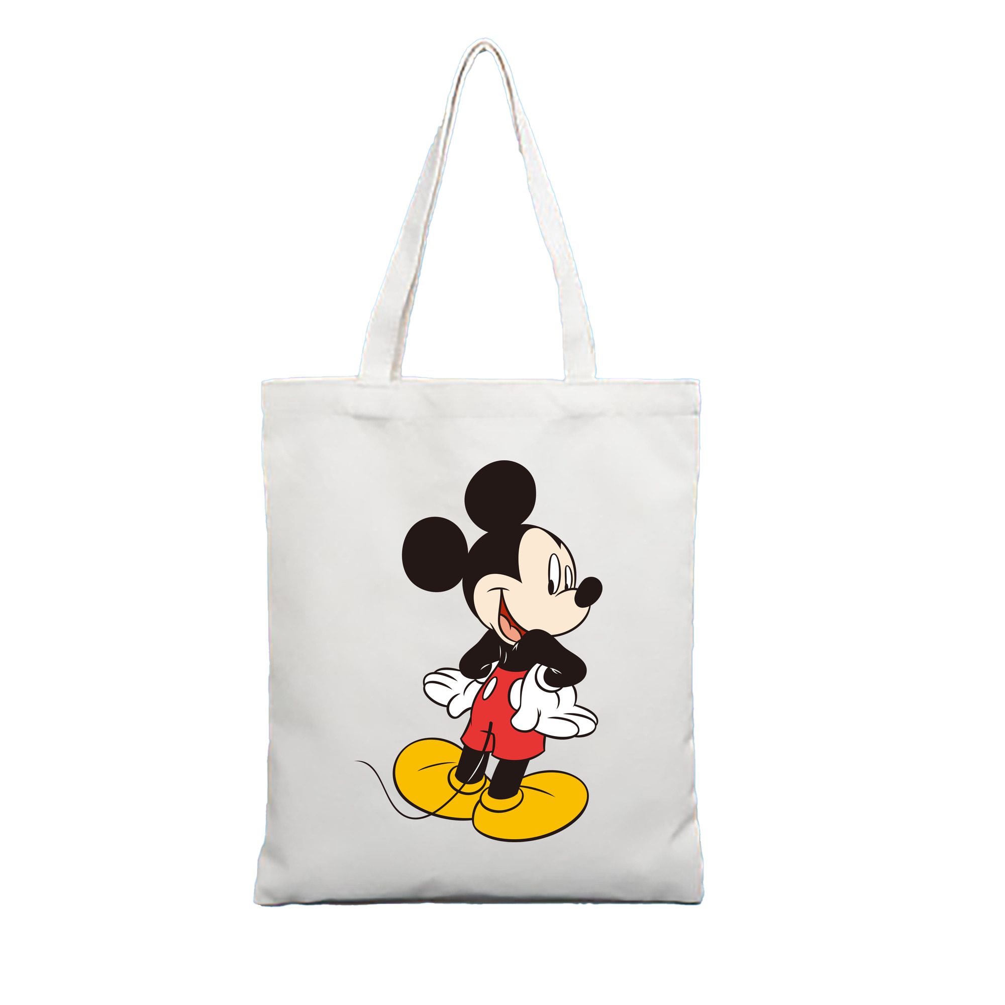 （画像用） ミッキーマウス Mickey Mouse 縦型キャンバス生地手提げバッグ　トートバッグ