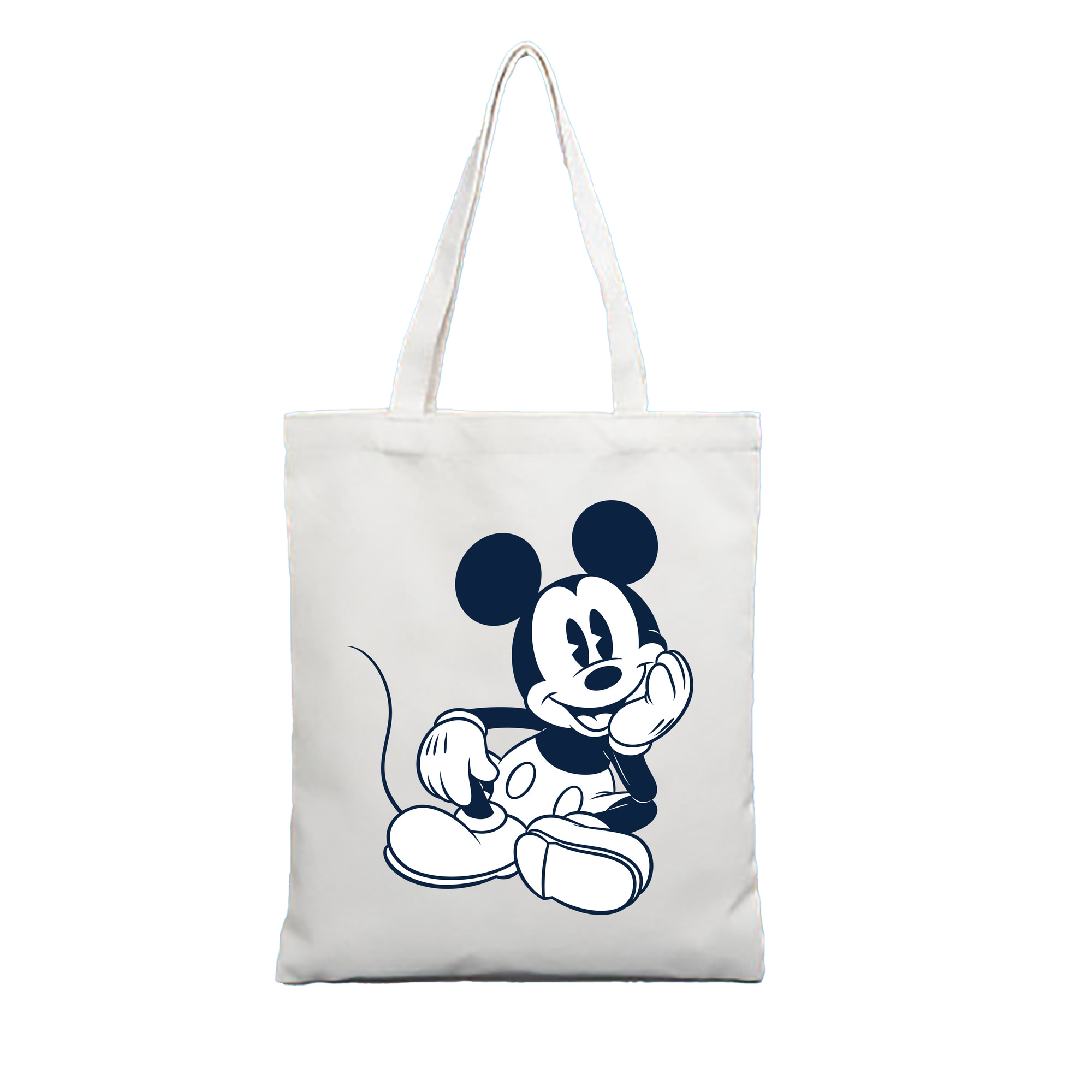 （画像用） ミッキーマウス Mickey Mouse 縦型キャンバス生地手提げバッグ　トートバッグ