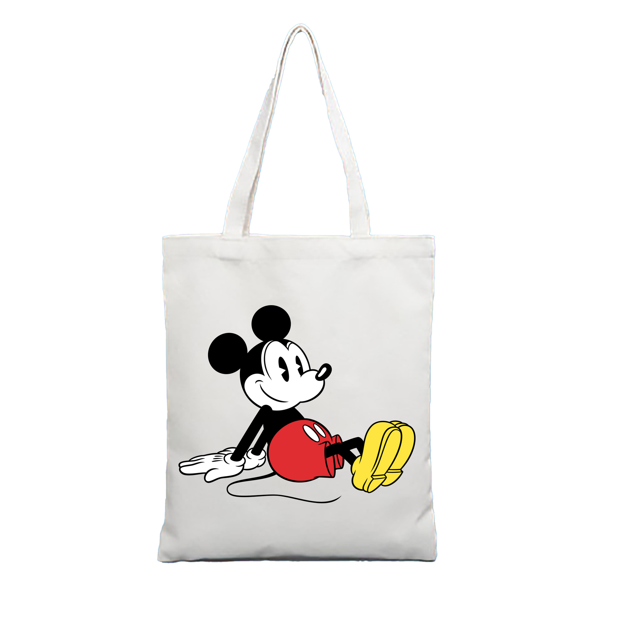 （画像用） ミッキーマウス Mickey Mouse 縦型キャンバス生地手提げバッグ　トートバッグ