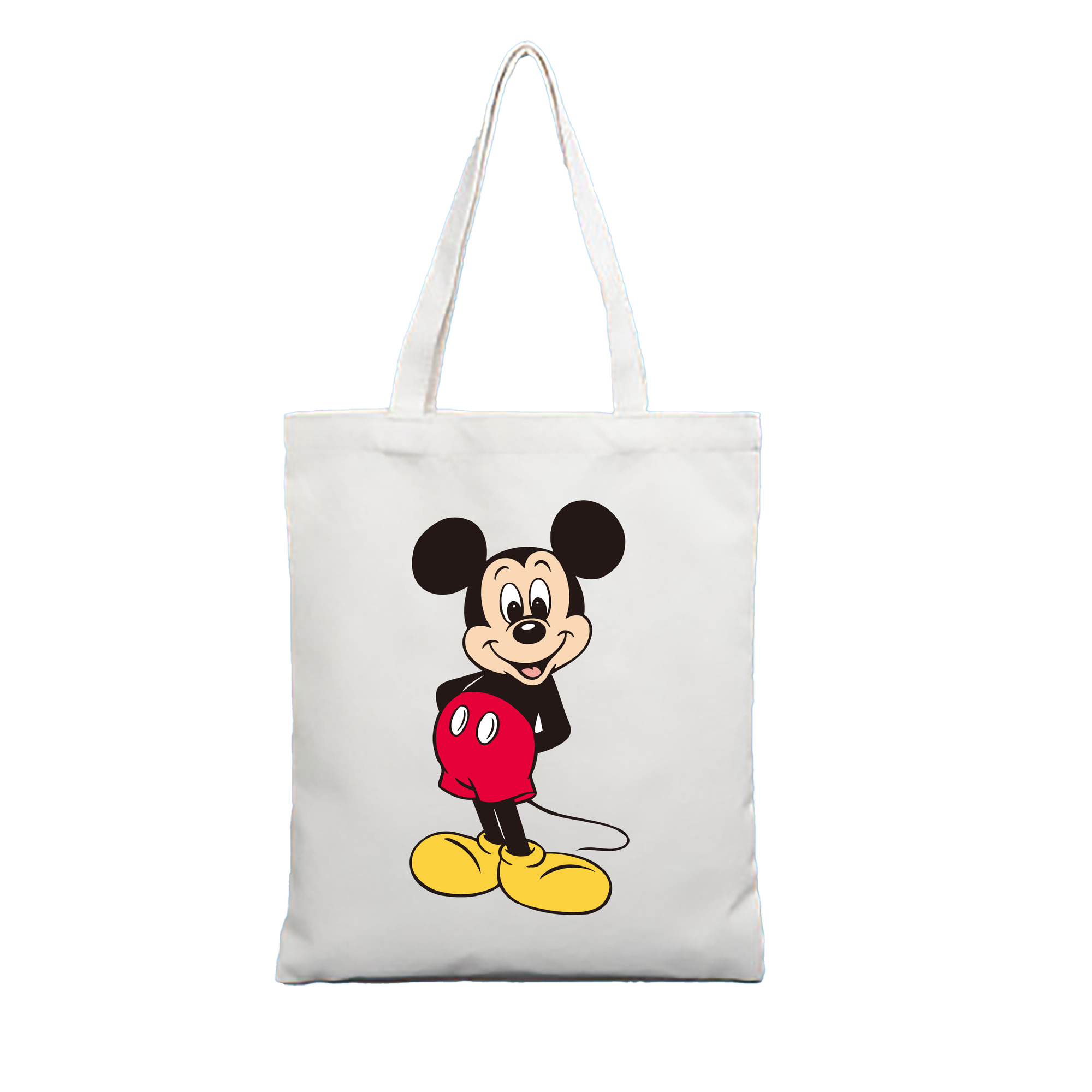 （画像用） ミッキーマウス Mickey Mouse 縦型キャンバス生地手提げバッグ　トートバッグ