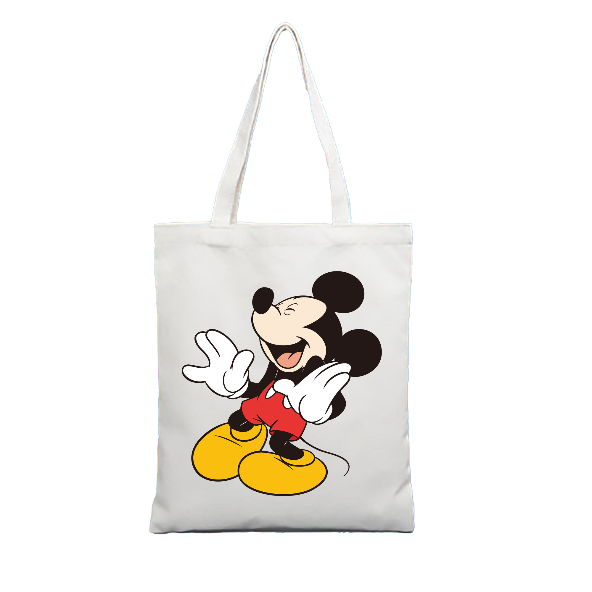 （画像用） ミッキーマウス Mickey Mouse 縦型キャンバス生地手提げバッグ　トートバッグ