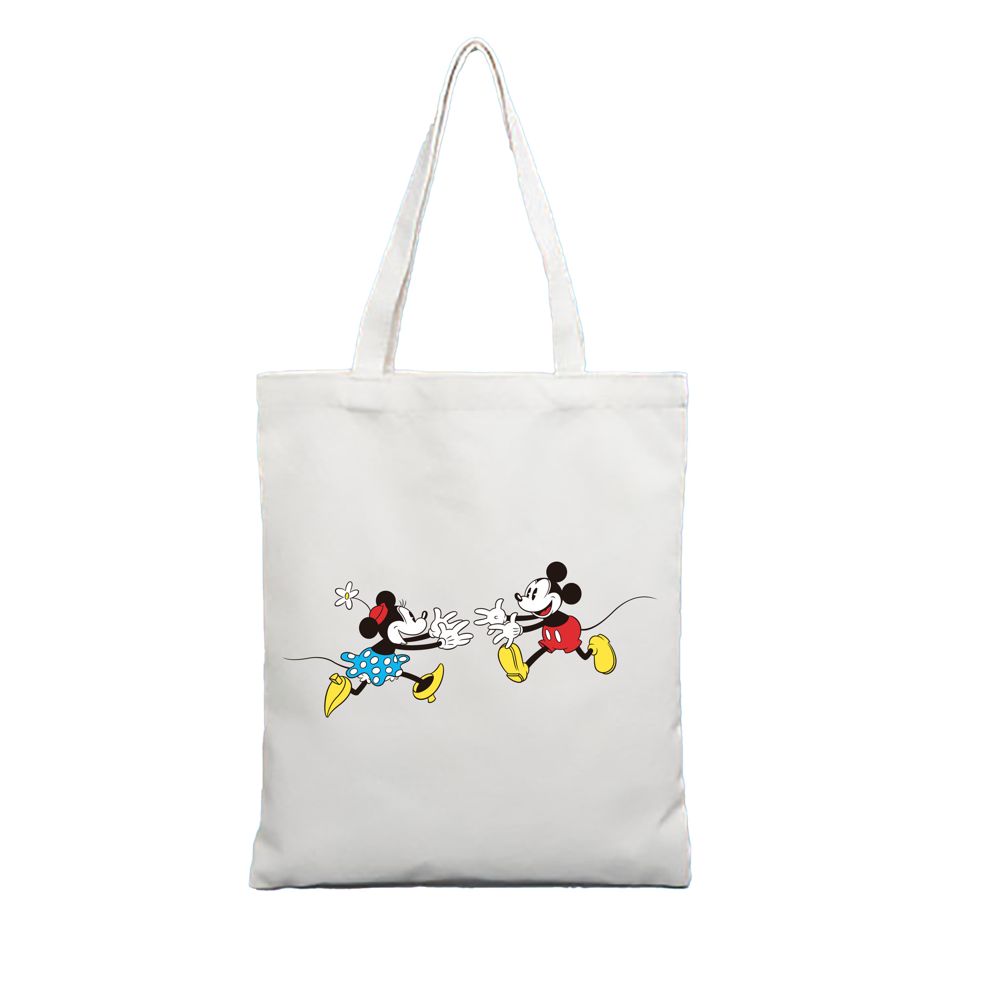 （画像用） ミッキーマウス Mickey Mouse 縦型キャンバス生地手提げバッグ　トートバッグ