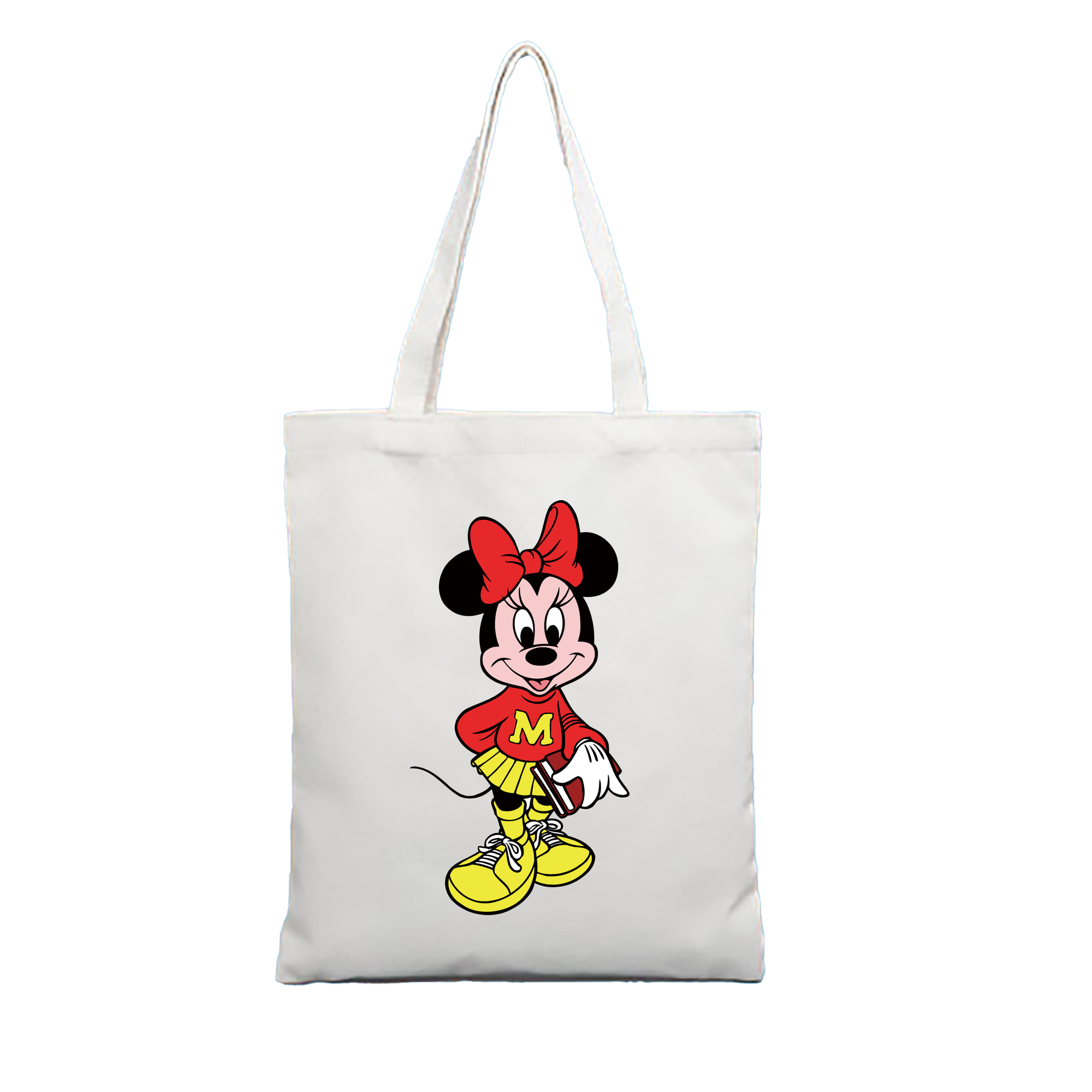（画像用） ミッキーマウス Mickey Mouse 縦型キャンバス生地手提げバッグ　トートバッグ