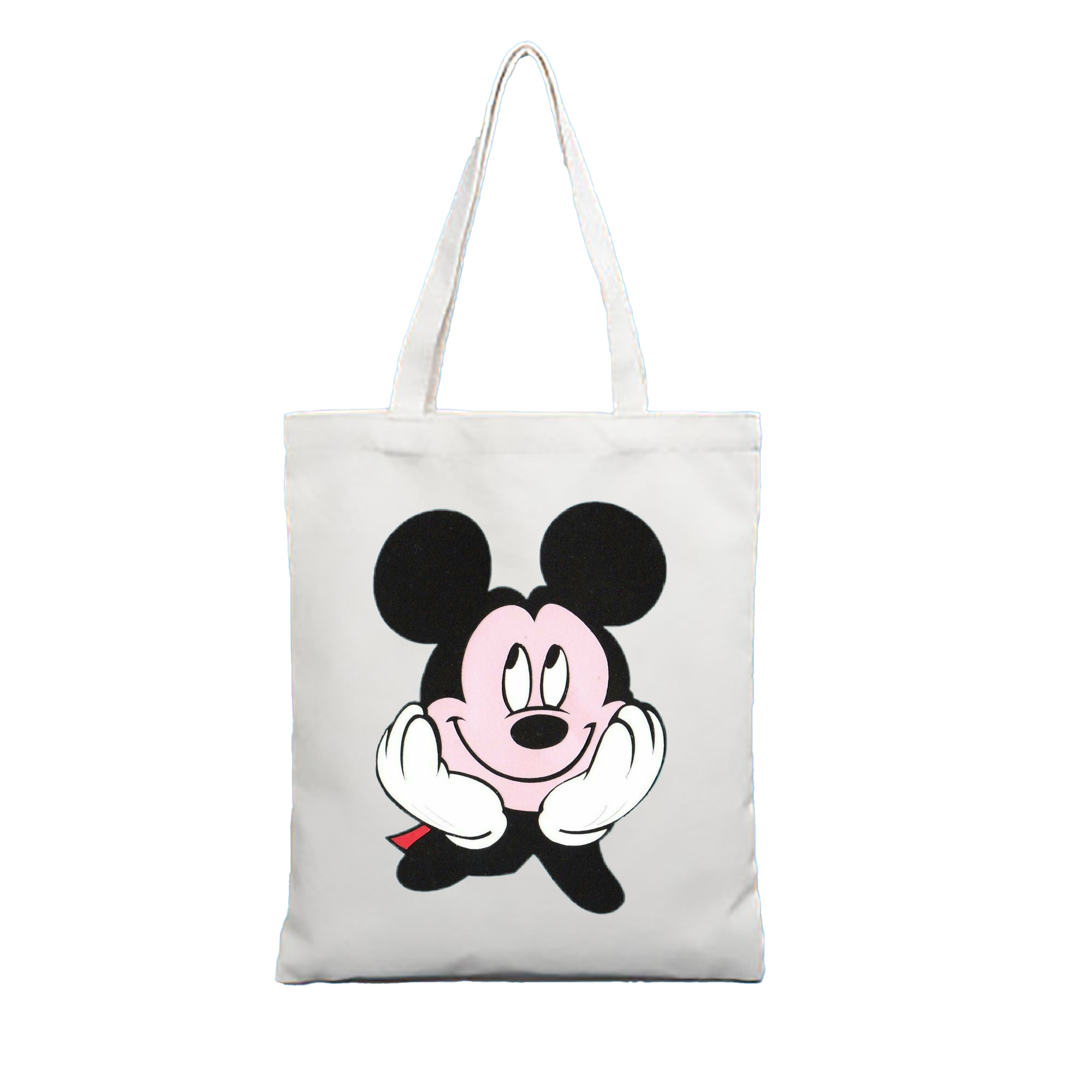 （画像用） ミッキーマウス Mickey Mouse 縦型キャンバス生地手提げバッグ　トートバッグ
