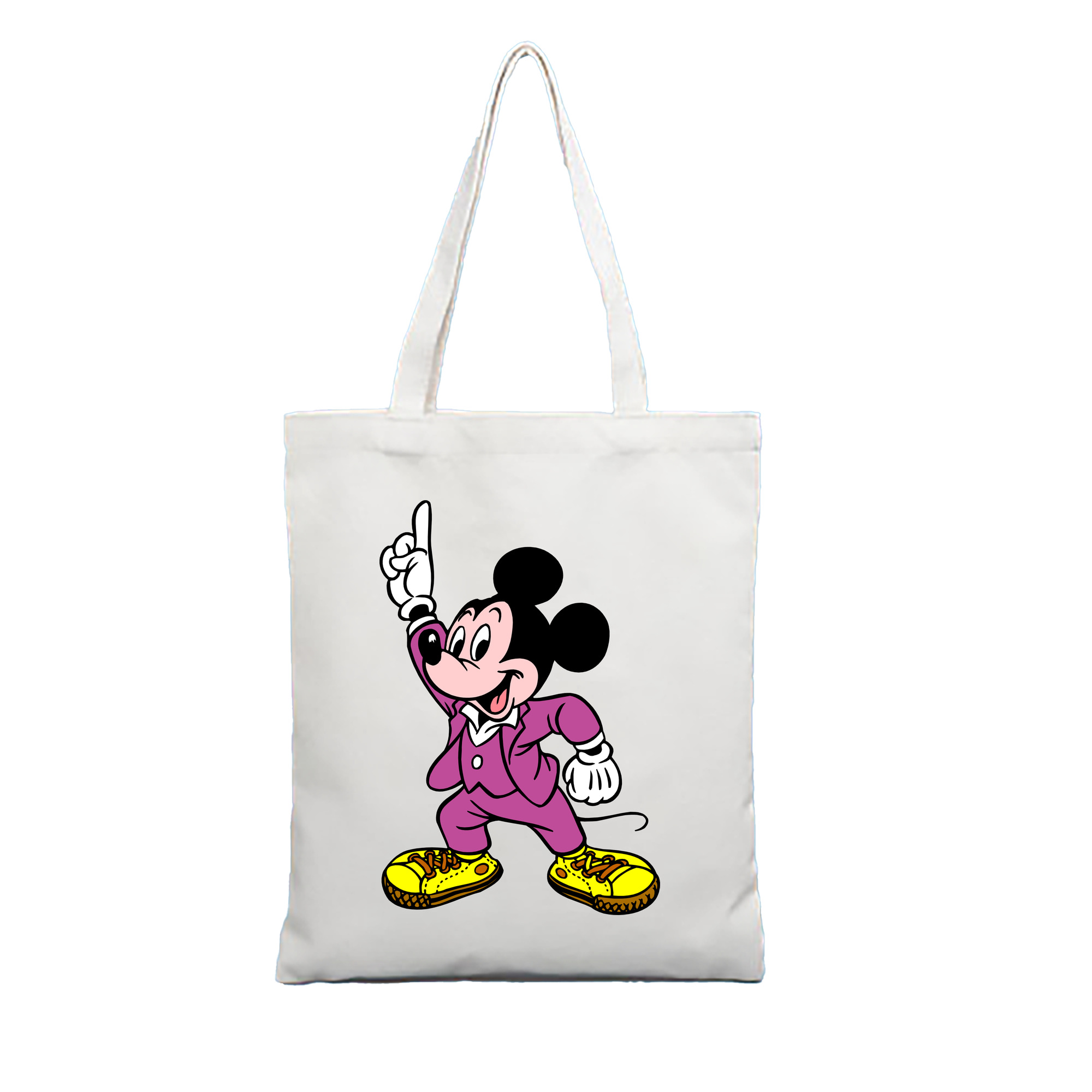 （画像用） ミッキーマウス Mickey Mouse 縦型キャンバス生地手提げバッグ　トートバッグ