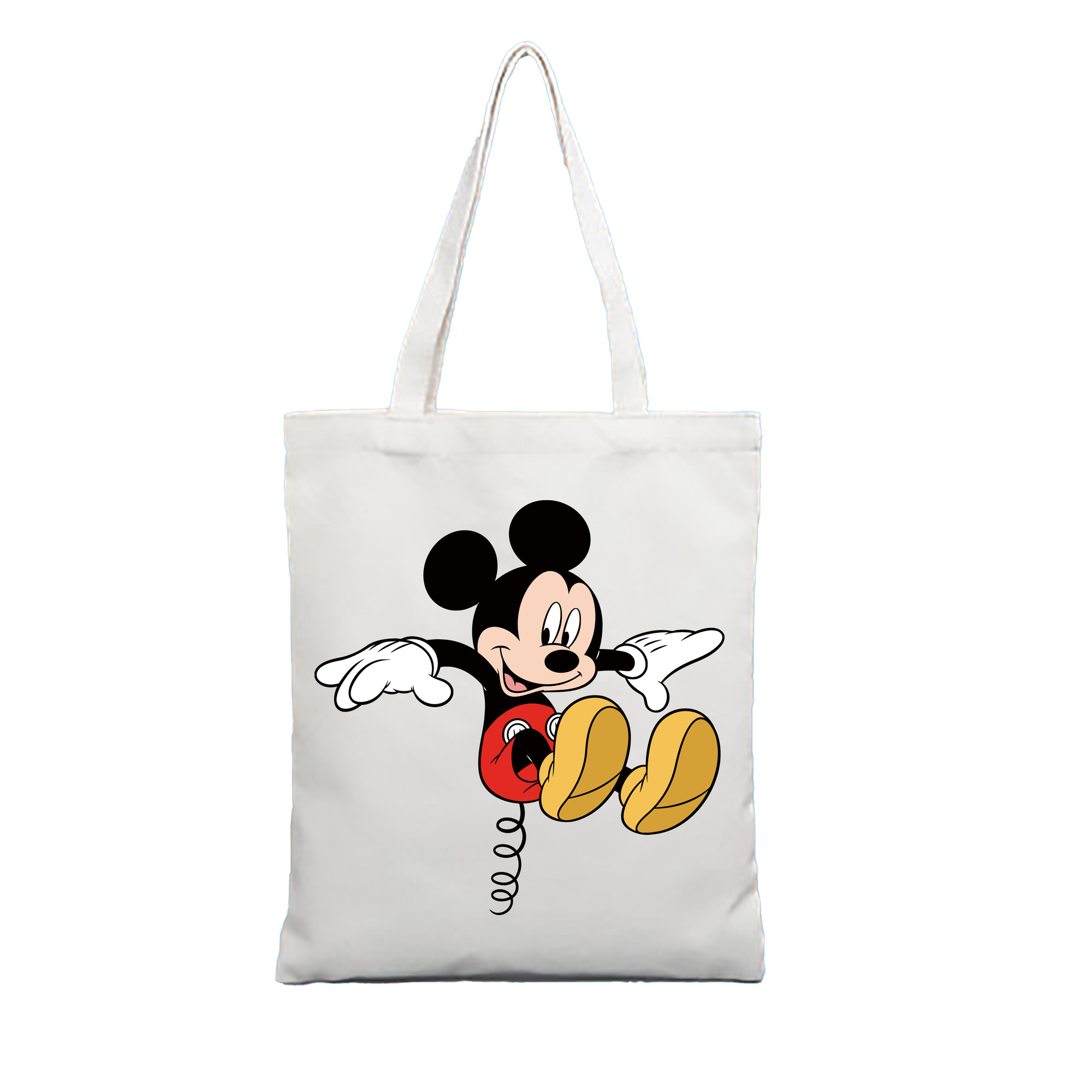 （画像用） ミッキーマウス Mickey Mouse 縦型キャンバス生地手提げバッグ　トートバッグ