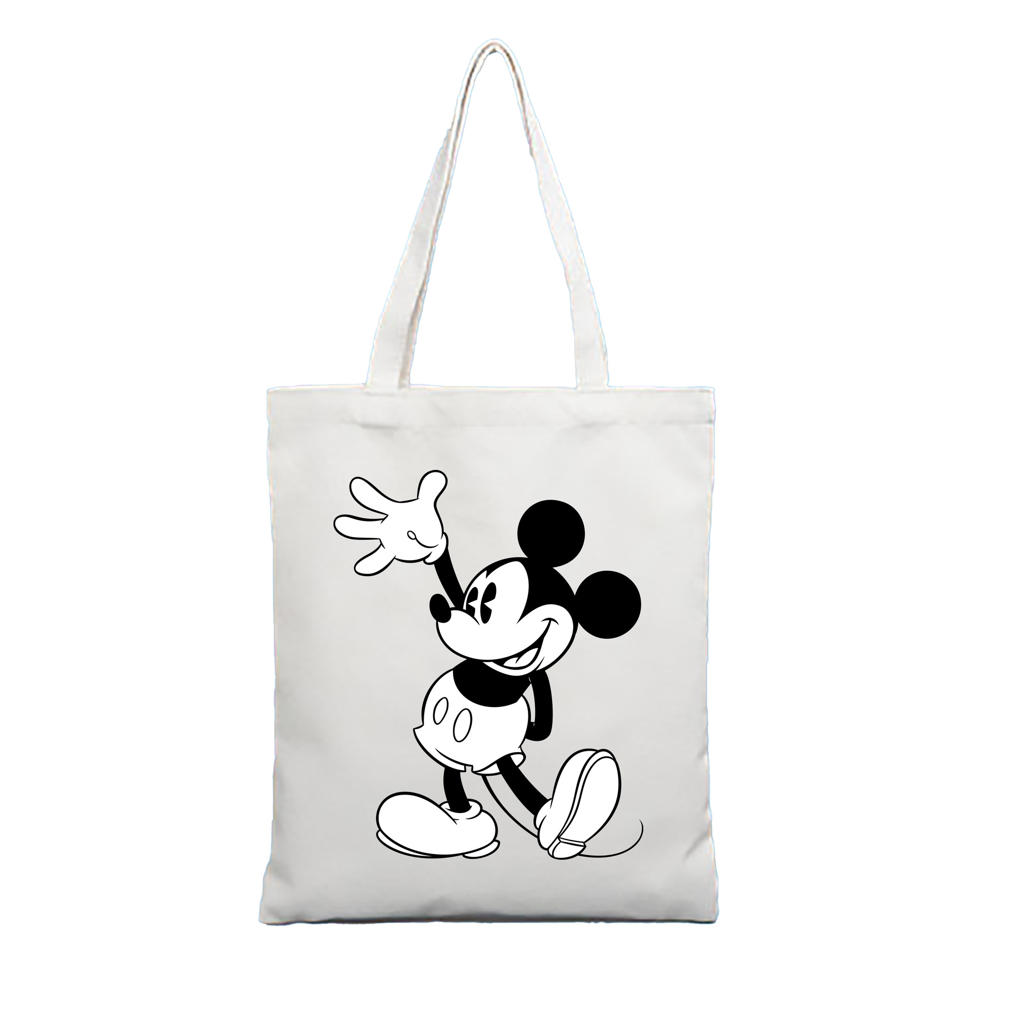 （画像用） ミッキーマウス Mickey Mouse 縦型キャンバス生地手提げバッグ　トートバッグ