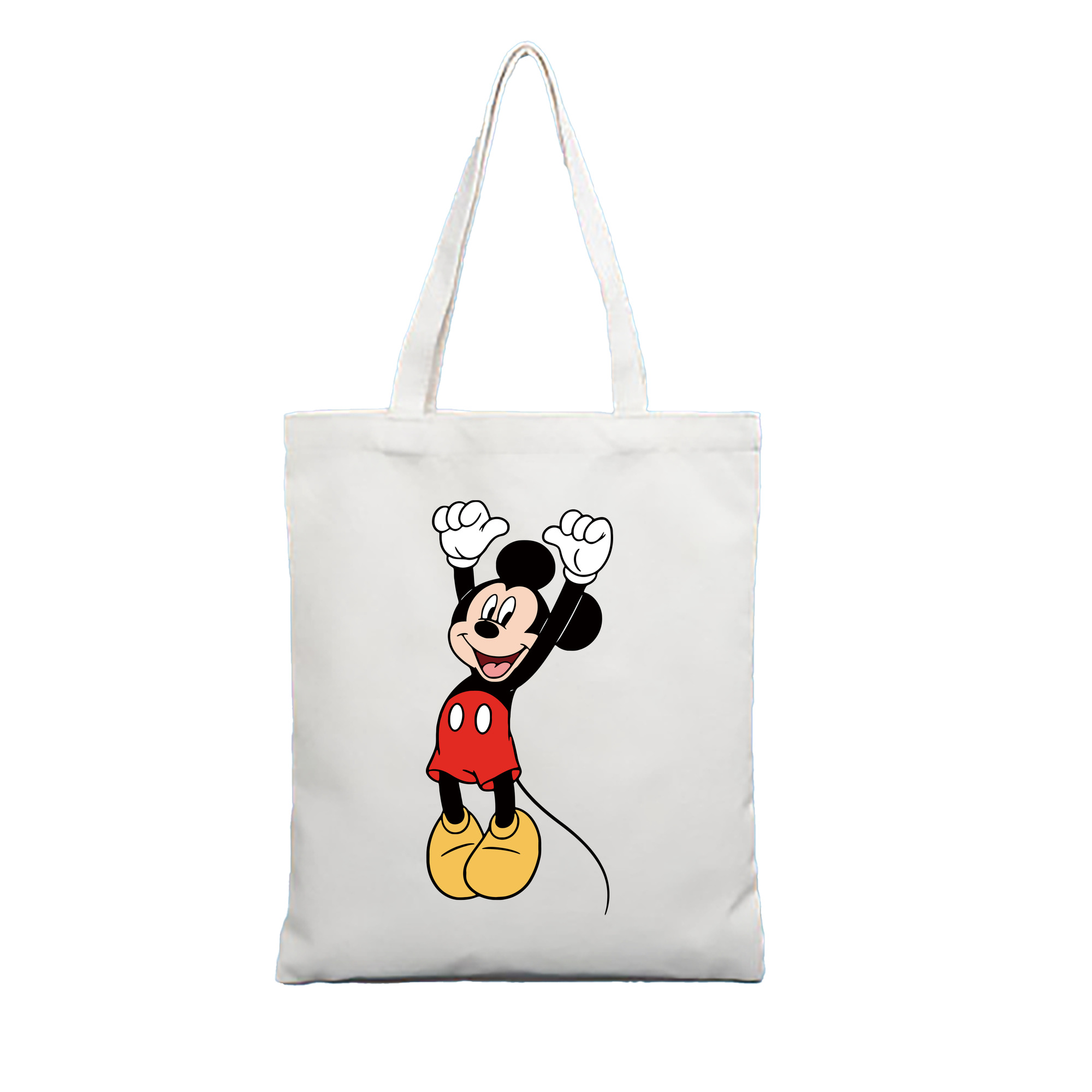 （画像用） ミッキーマウス Mickey Mouse 縦型キャンバス生地手提げバッグ　トートバッグ