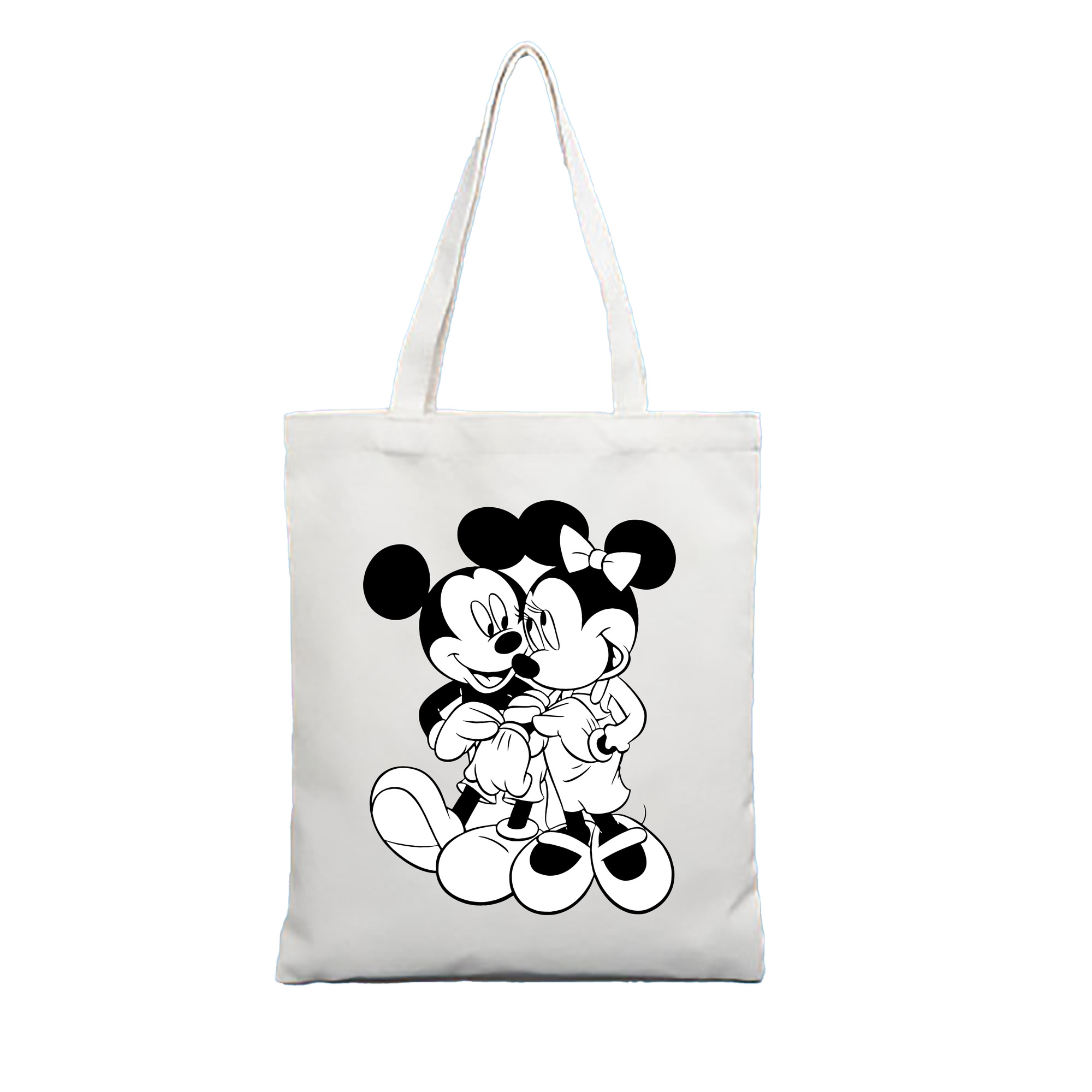 （画像用） ミッキーマウス Mickey Mouse 縦型キャンバス生地手提げバッグ　トートバッグ