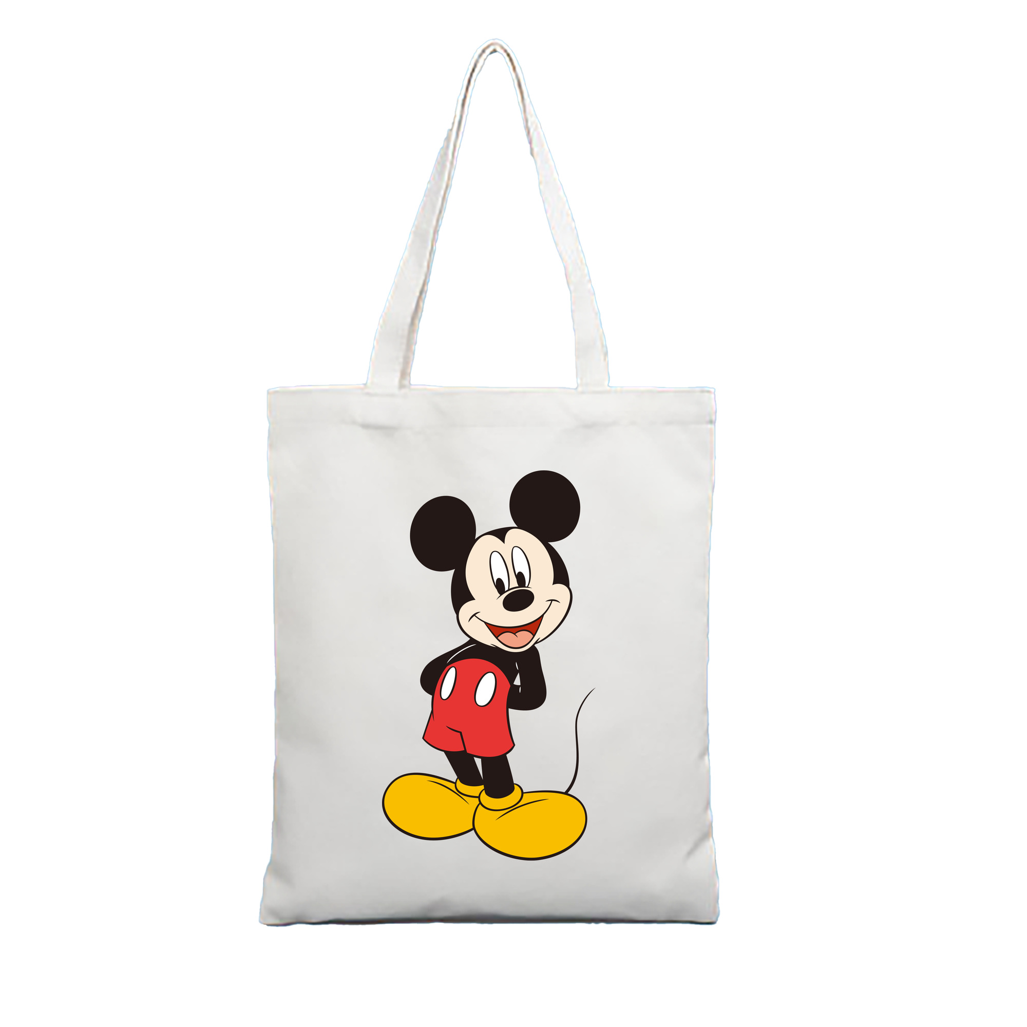 （画像用） ミッキーマウス Mickey Mouse 縦型キャンバス生地手提げバッグ　トートバッグ