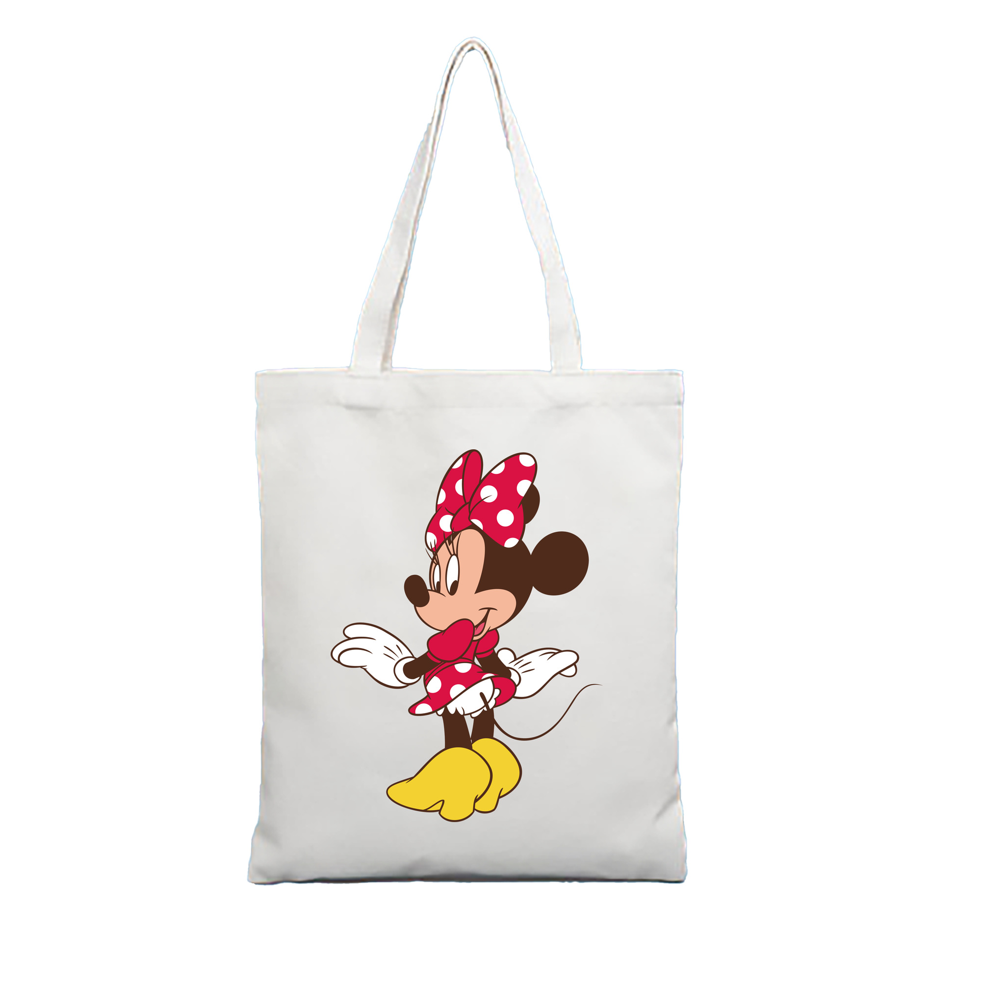 （画像用） ミッキーマウス Mickey Mouse 縦型キャンバス生地手提げバッグ　トートバッグ