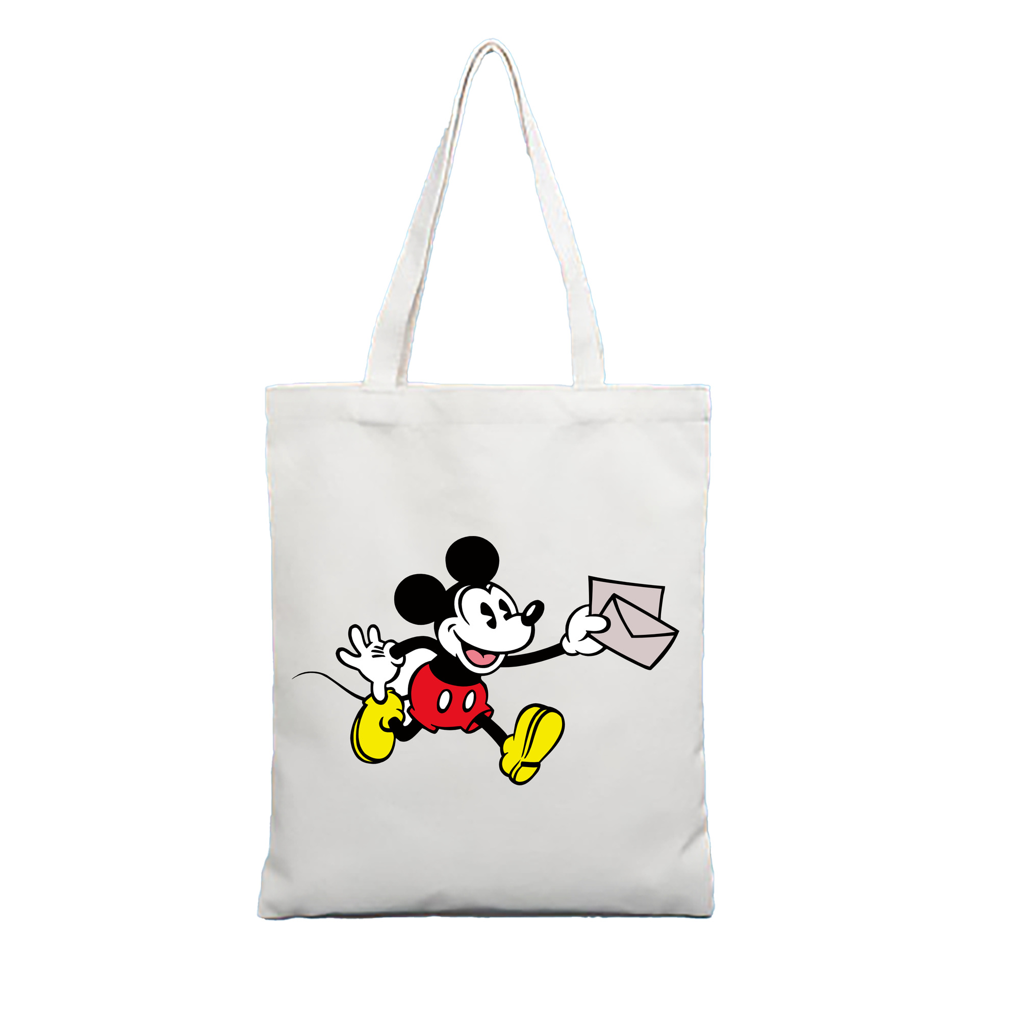 （画像用） ミッキーマウス Mickey Mouse 縦型キャンバス生地手提げバッグ　トートバッグ