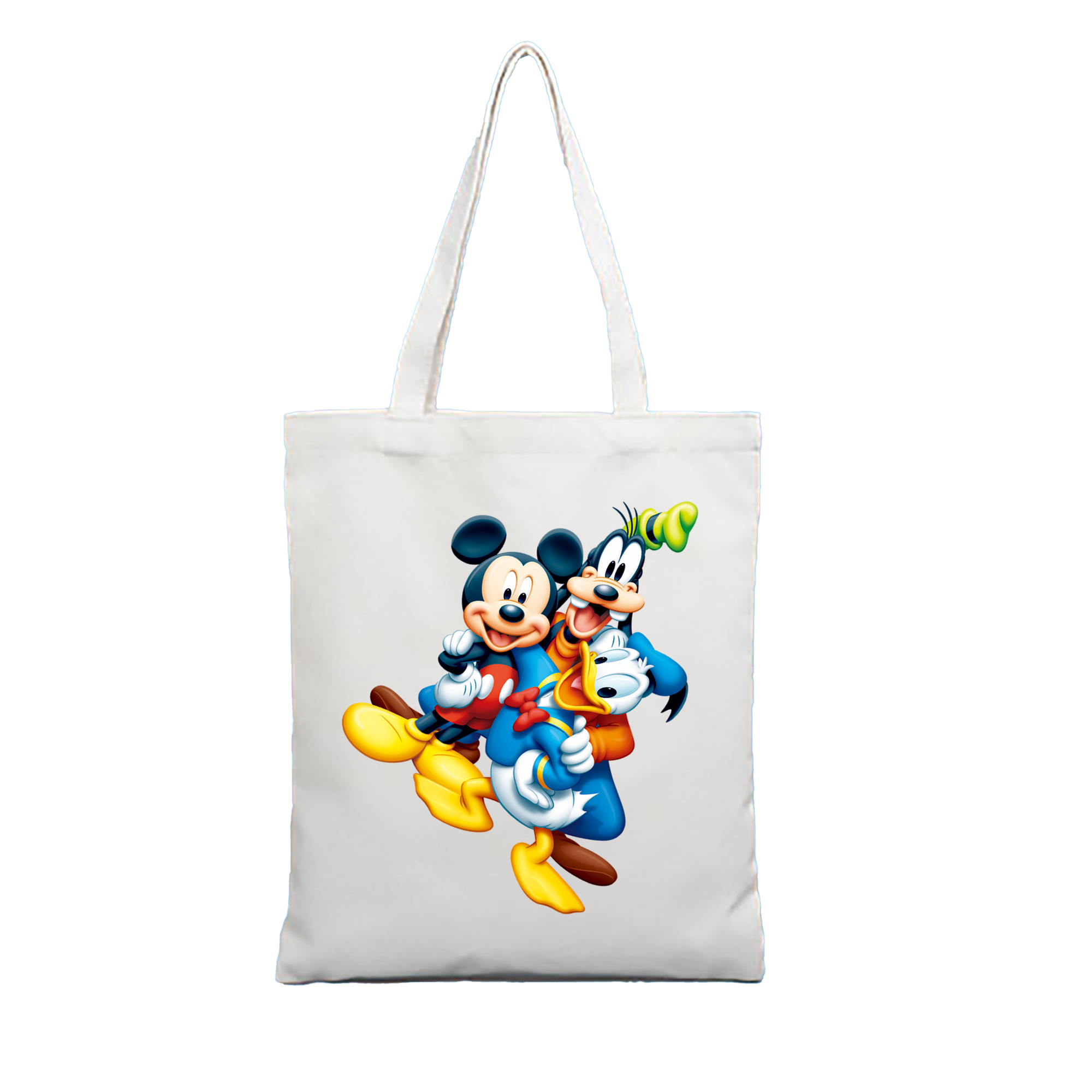 （画像用） ミッキーマウス Mickey Mouse 縦型キャンバス生地手提げバッグ　トートバッグ