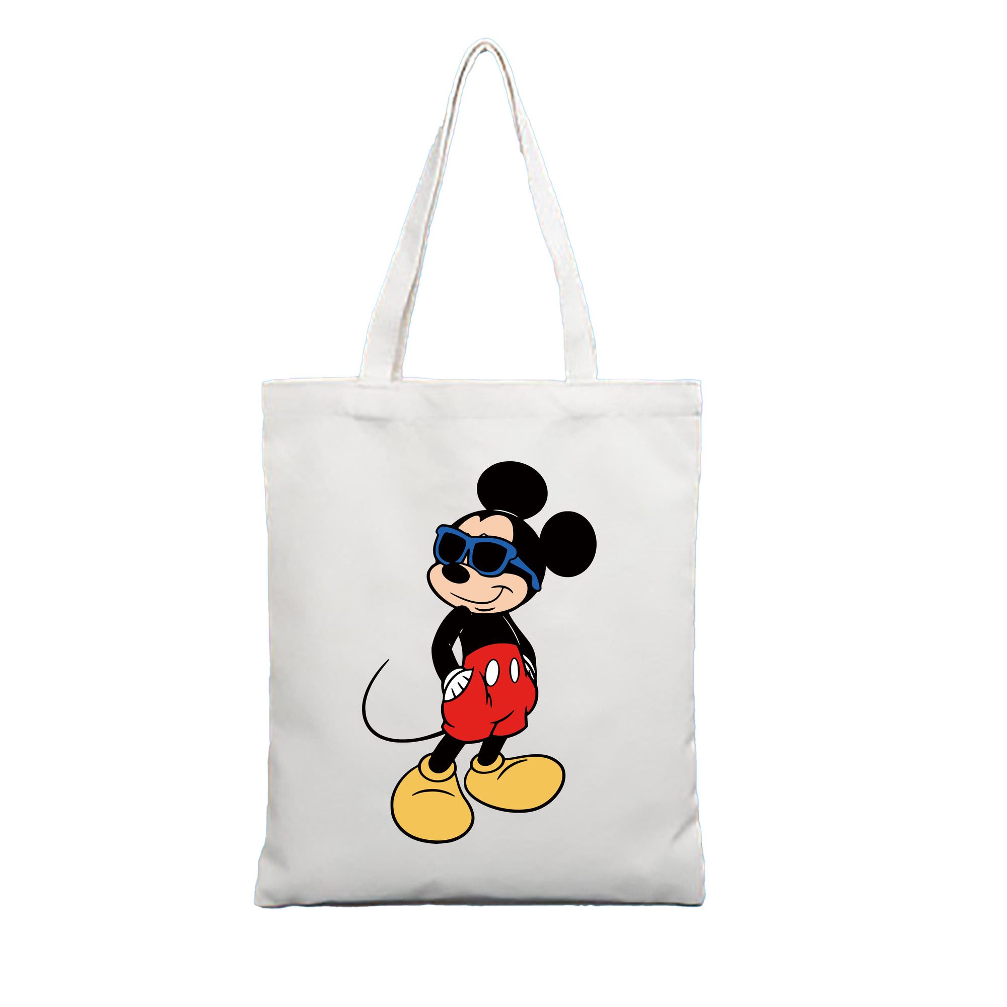 （画像用） ミッキーマウス Mickey Mouse 縦型キャンバス生地手提げバッグ　トートバッグ